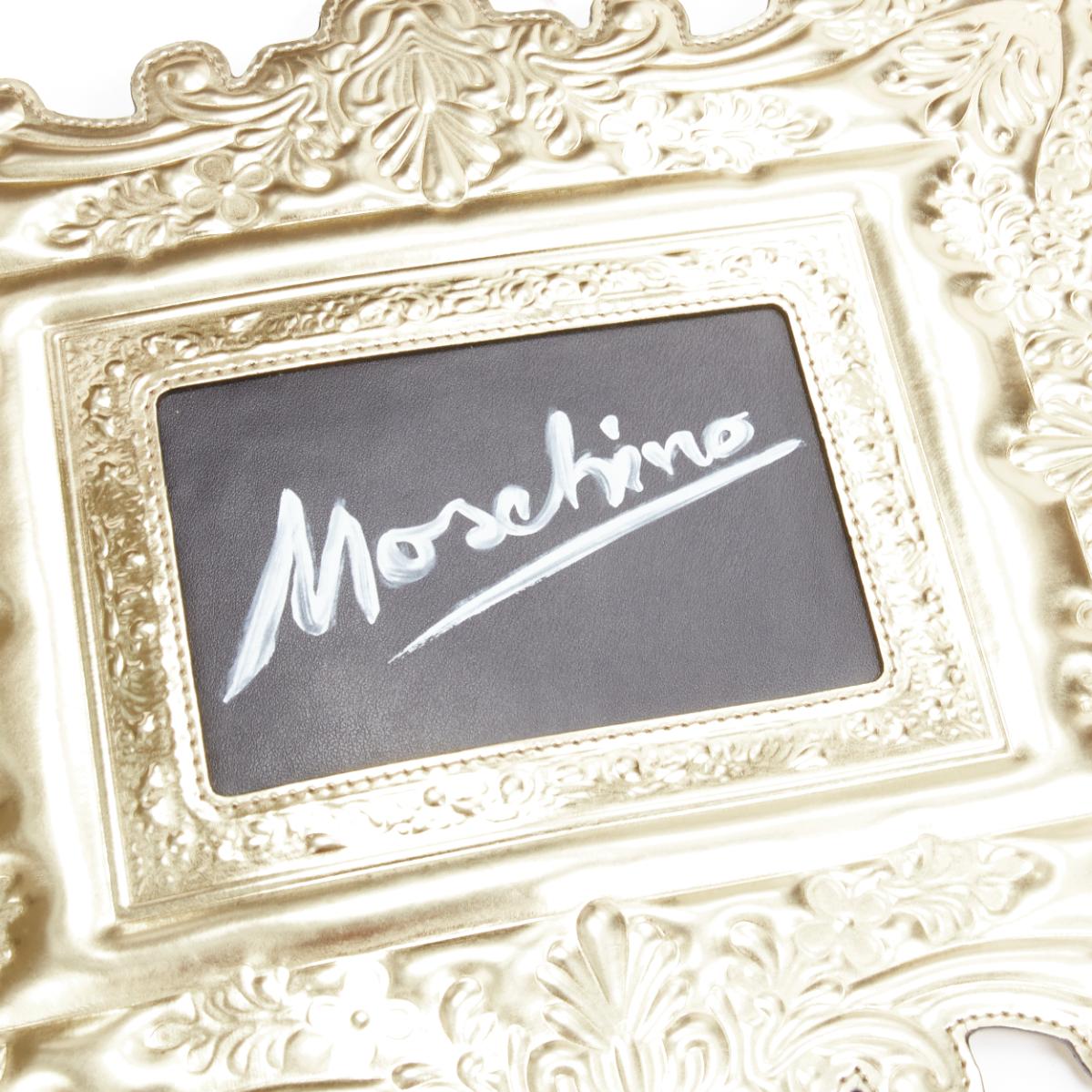 Women's new MOSCHINO 2020 Runway Picasso signature barocco picture frame clutch bag-