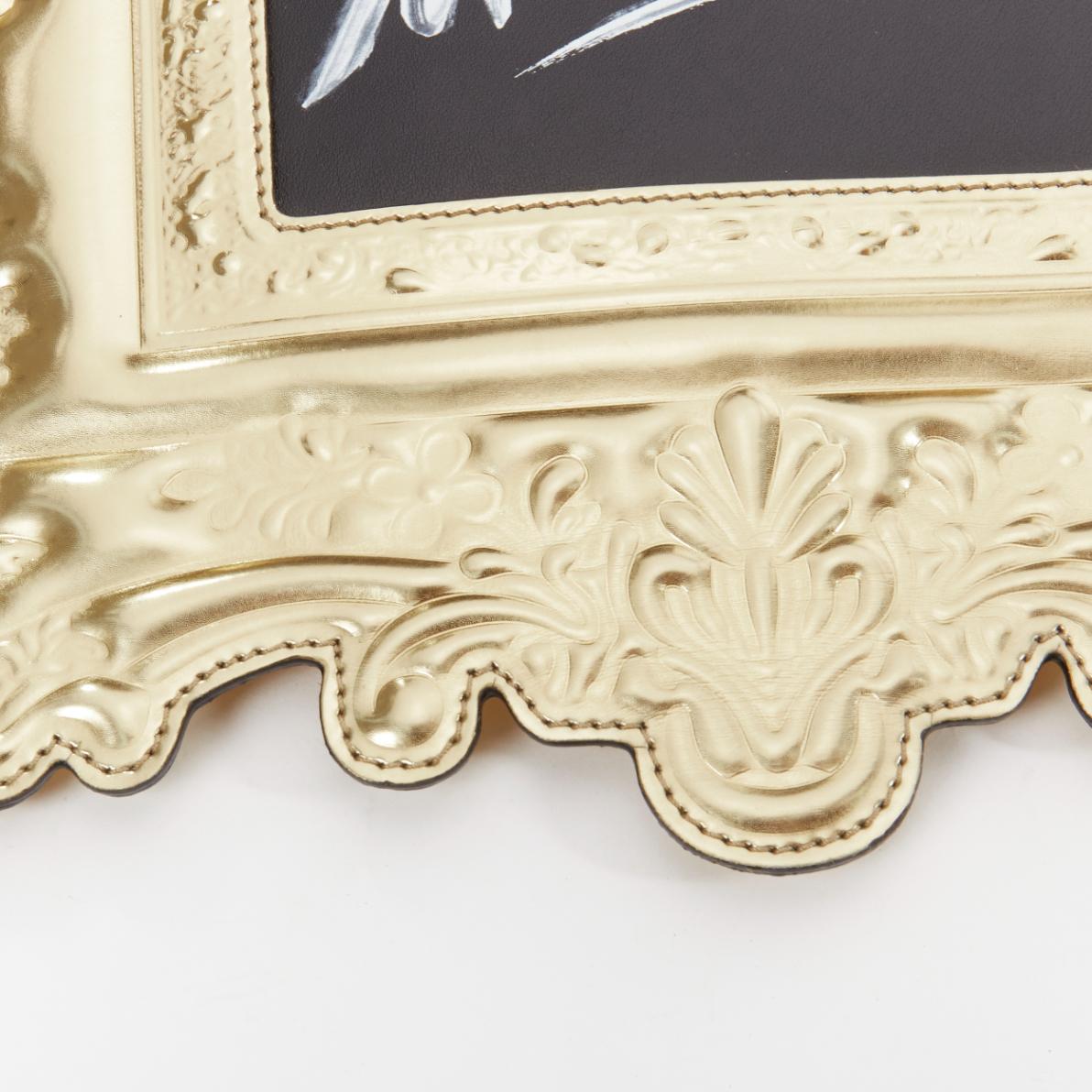 new MOSCHINO 2020 Runway Picasso signature barocco picture frame clutch bag- 2