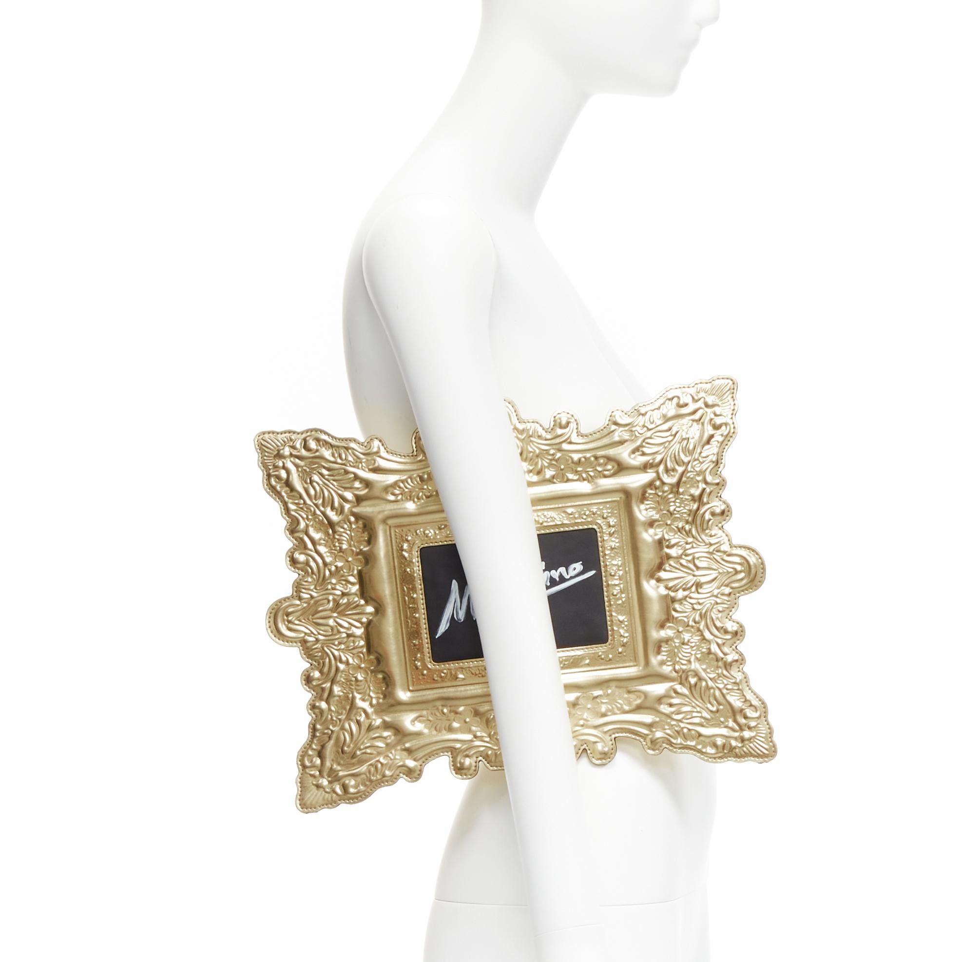 new MOSCHINO 2020 Runway Picasso signature barocco picture frame clutch bag- 5