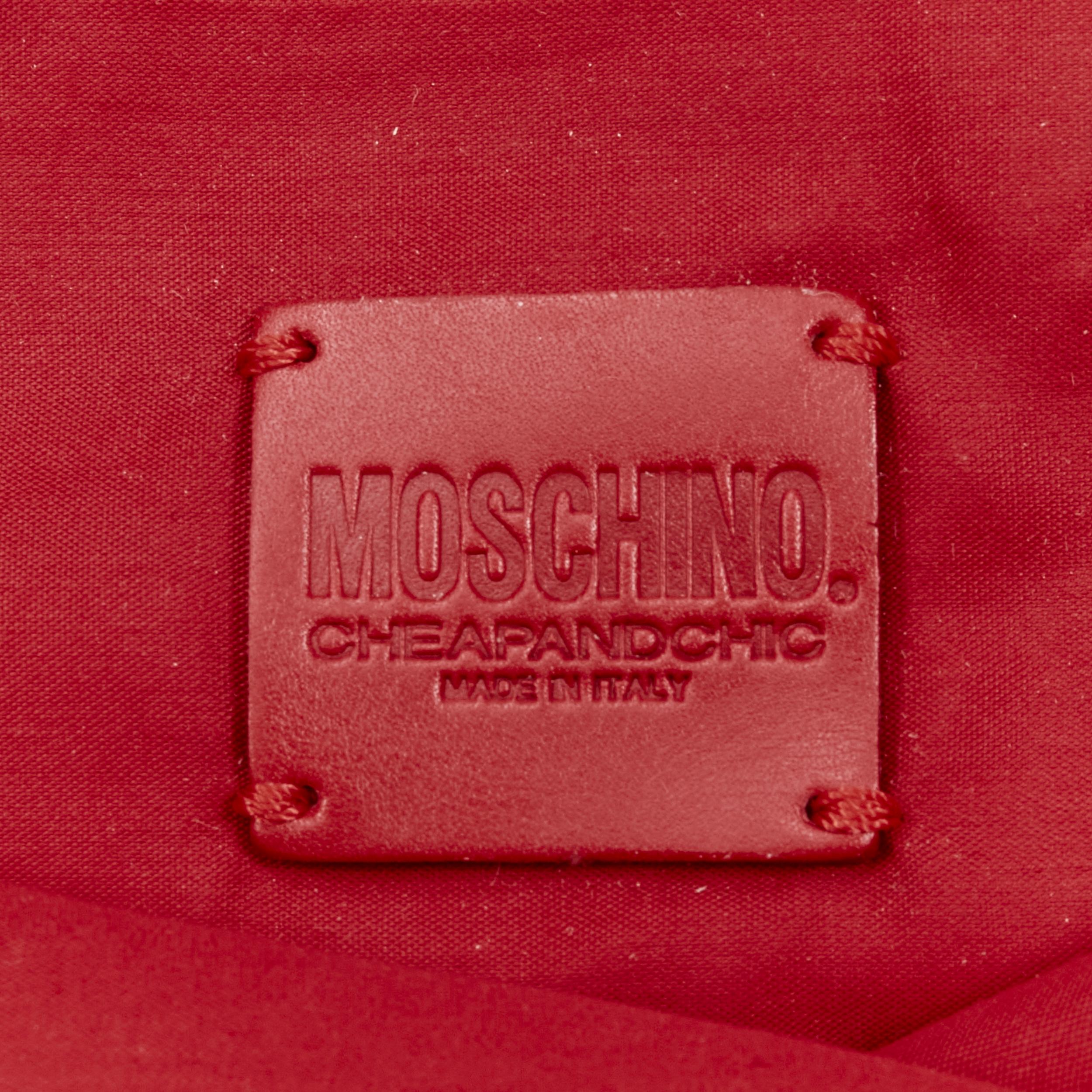new MOSCHINO Cheap Chic Japonais print cotton red leather trim bag 6