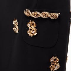 new MOSCHINO Couture! 2019 Runway gold dollar dress Kylie Jenner IT42 M