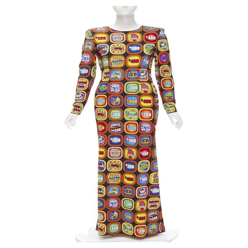new MOSCHINO Couture! 2019 Runway Good Luck Trolls Gameshow maxi dress IT40 S For Sale
