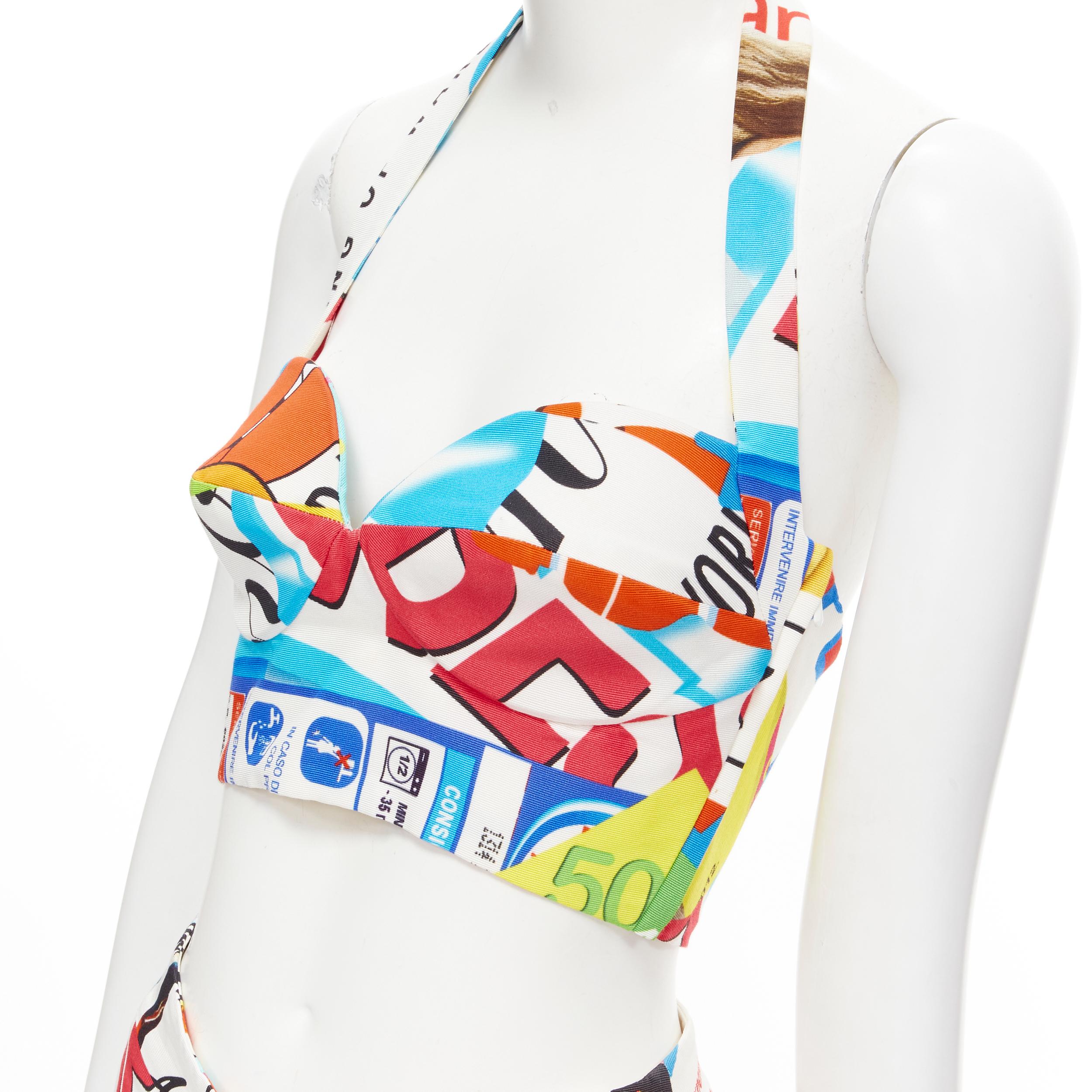new MOSCHINO Couture! Runway Y2K Powerpuff girls pop print bustier pants set IT38 XS 
Reference: TGAS/B02191 
Brand: Moschino 
Designer: Jeremy Scott 
Material: Cotton 
Color: Multicolour 
Pattern: Abstract 
Extra Detail: Rare full set. Boned