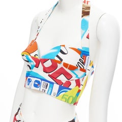 new MOSCHINO Couture! Runway Y2K Powerpuff girls pop print bustier pants set IT3