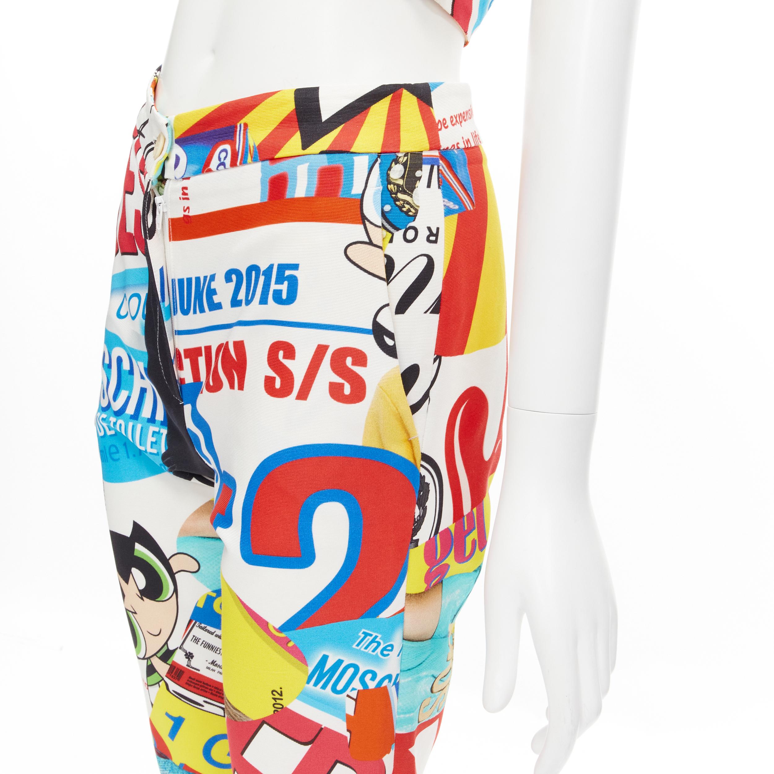 new MOSCHINO Couture! Runway Y2K Powerpuff girls pop print bustier pants set IT3 In New Condition For Sale In Hong Kong, NT