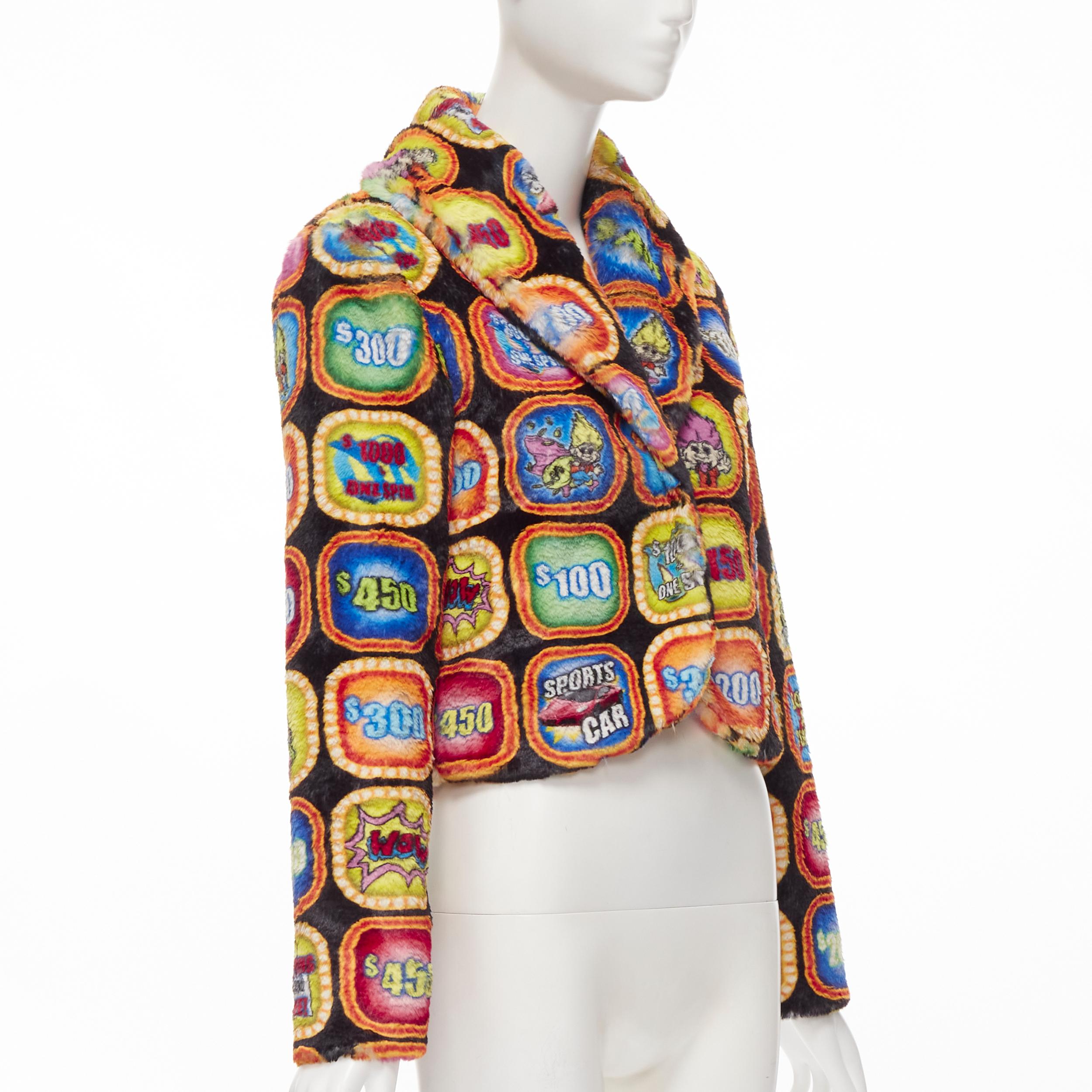 new MOSCHINO Couture! TROLLS 2019 Runway Game Show faux fur jacket IT40 M In New Condition In Hong Kong, NT