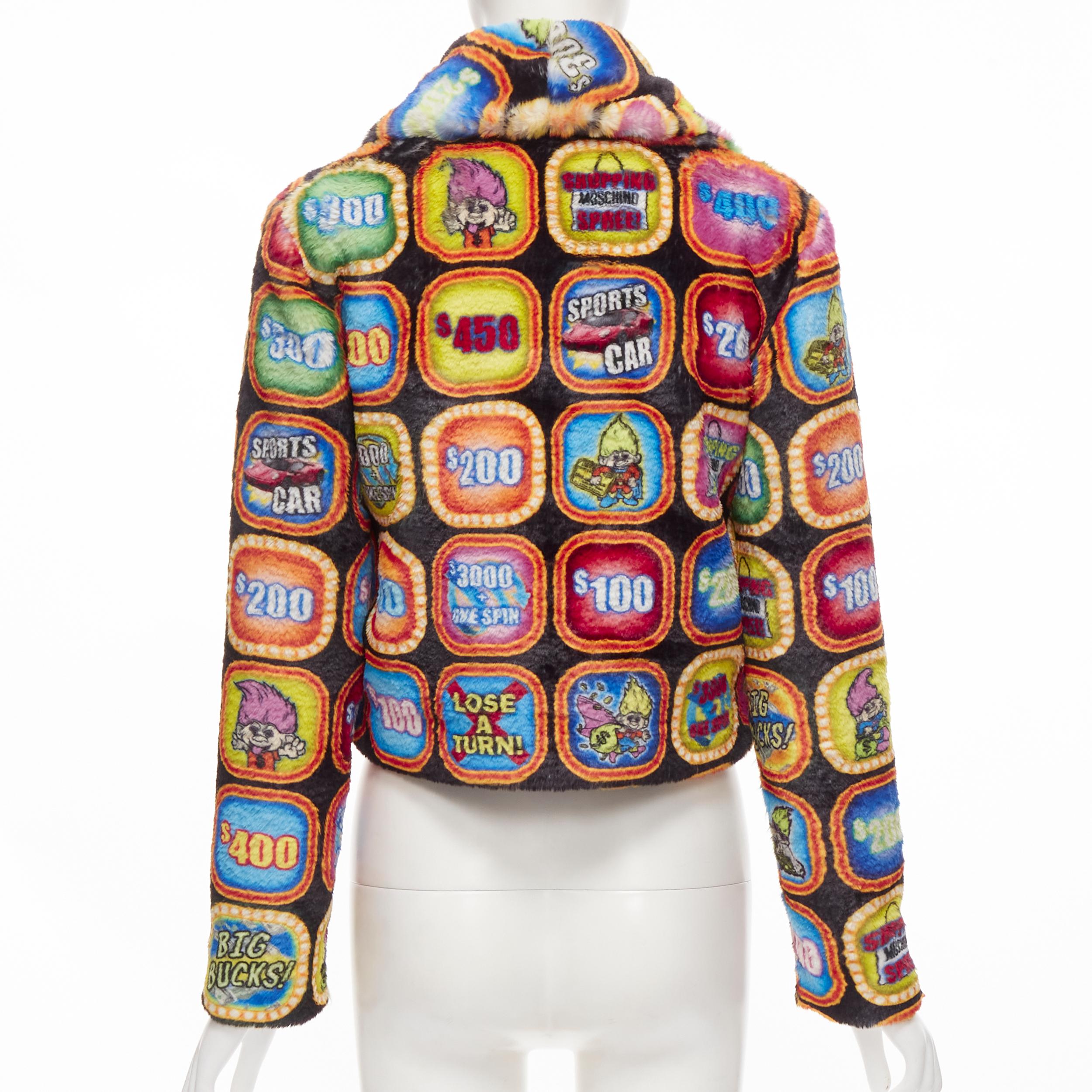 new MOSCHINO Couture! TROLLS 2019 Runway Game Show faux fur jacket IT40 M 1