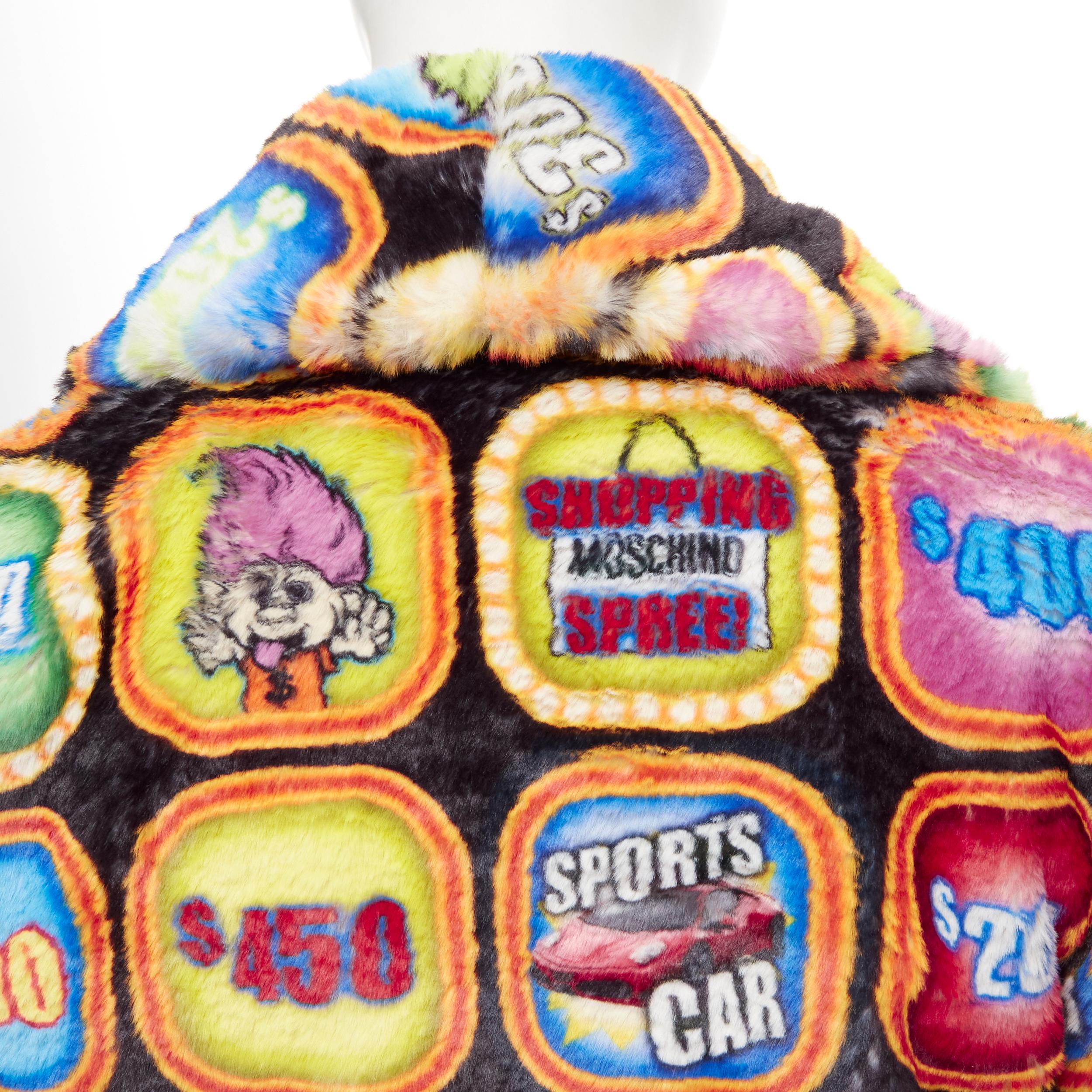 new MOSCHINO Couture! TROLLS 2019 Runway Game Show faux fur jacket IT40 M 3