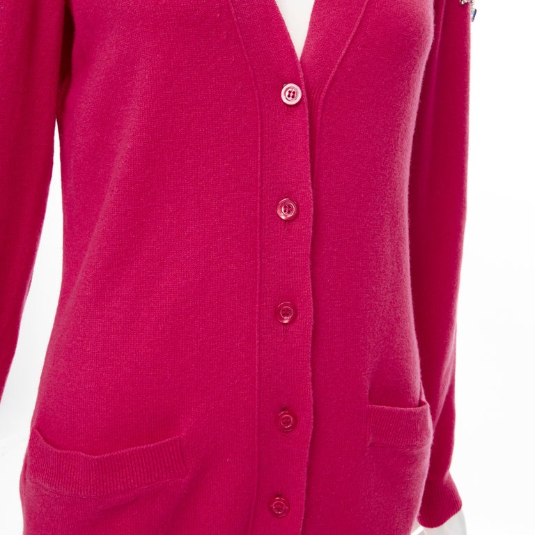 Louis Vuitton Pink Cashmere Rear Zip Cardigan Sweater Size Large
