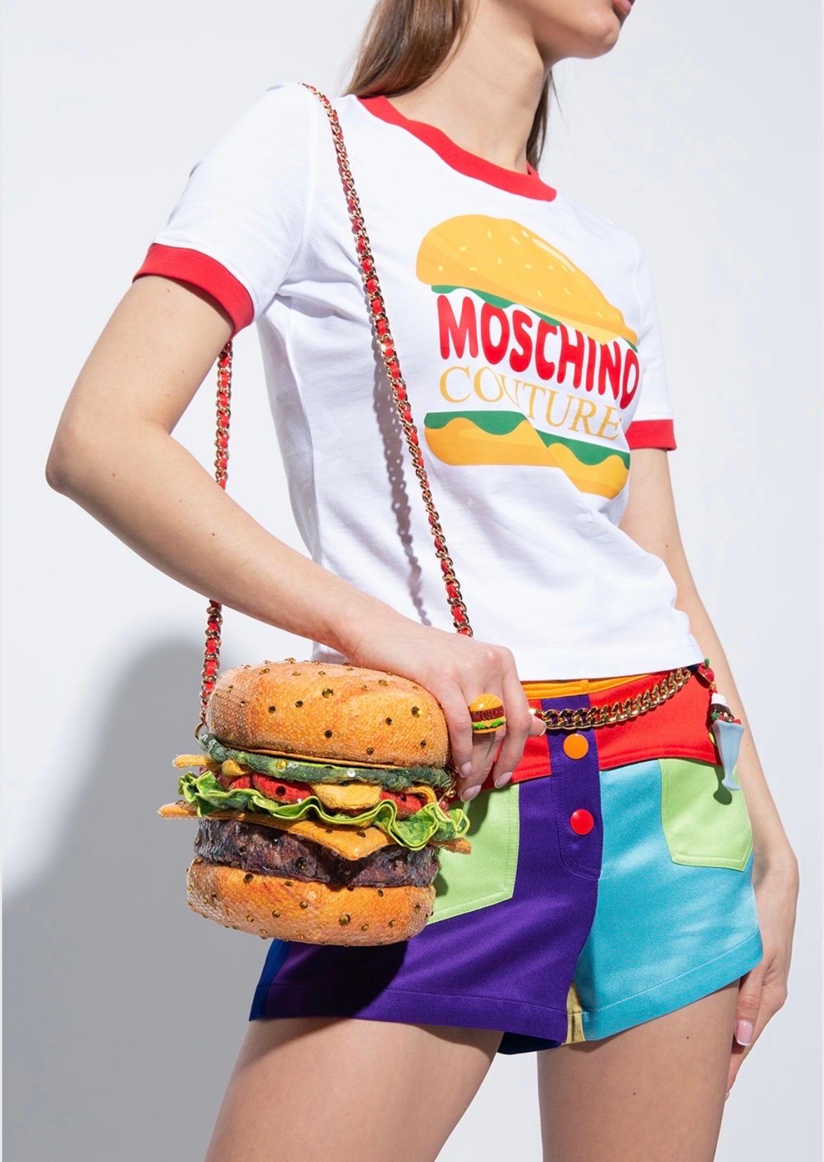 moschino sequin hamburger mini skirt