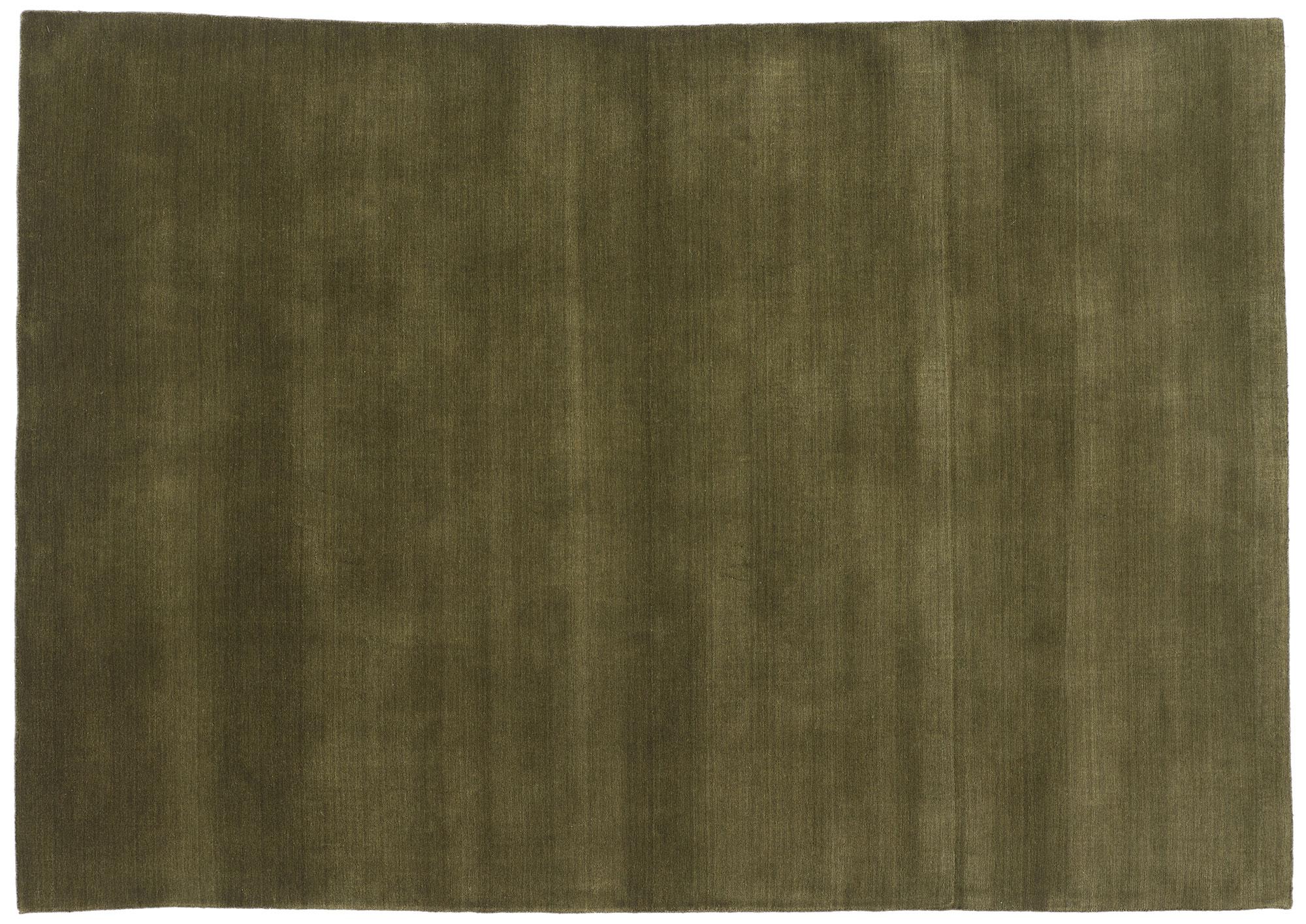 New Moss-Olive Green Contemporary Biophilic Wool Rug (tapis de laine biophilique contemporain) en vente 2