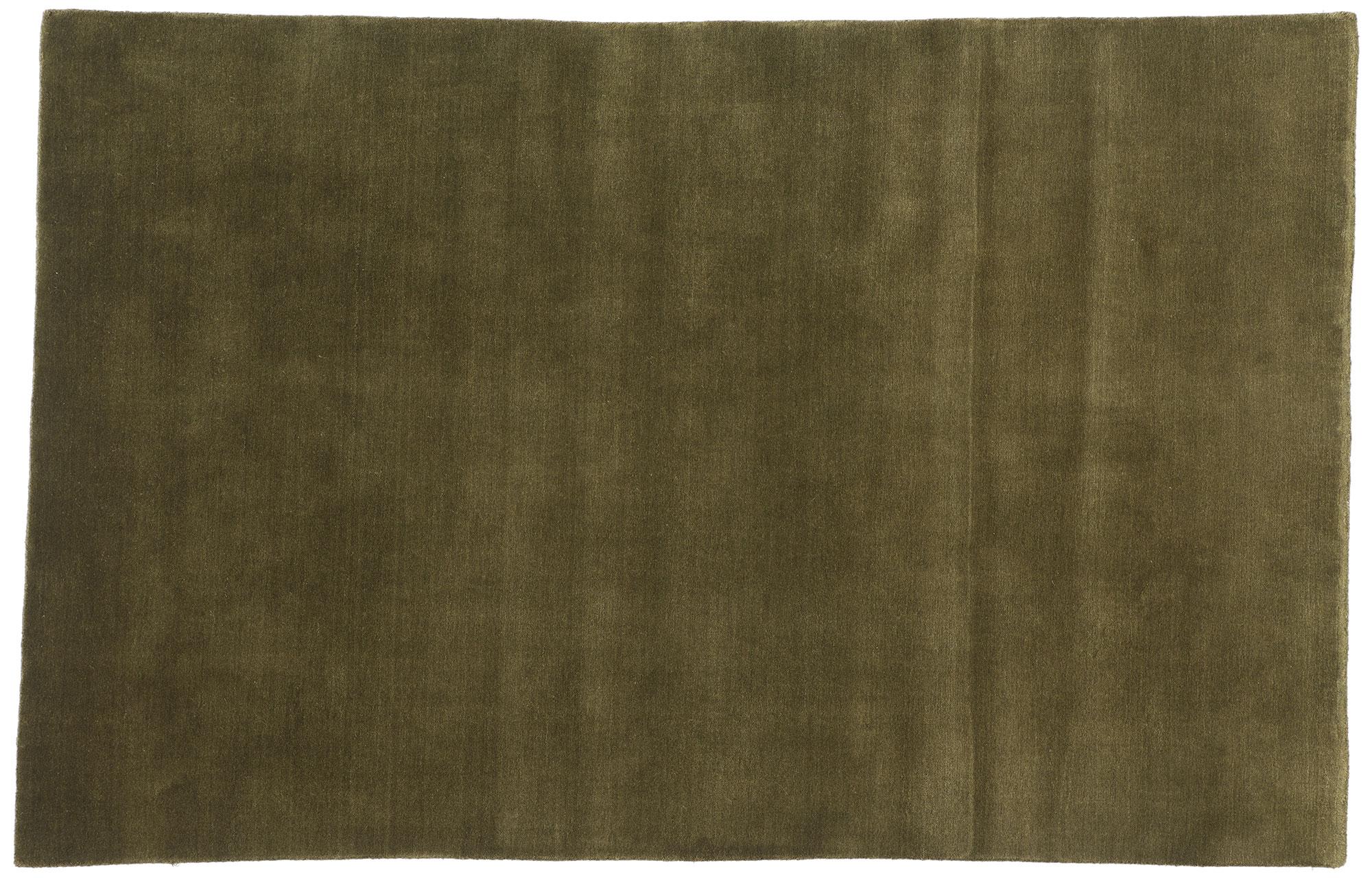 New Moss-Olive Green Tappeto di lana biofilico contemporaneo in vendita 2