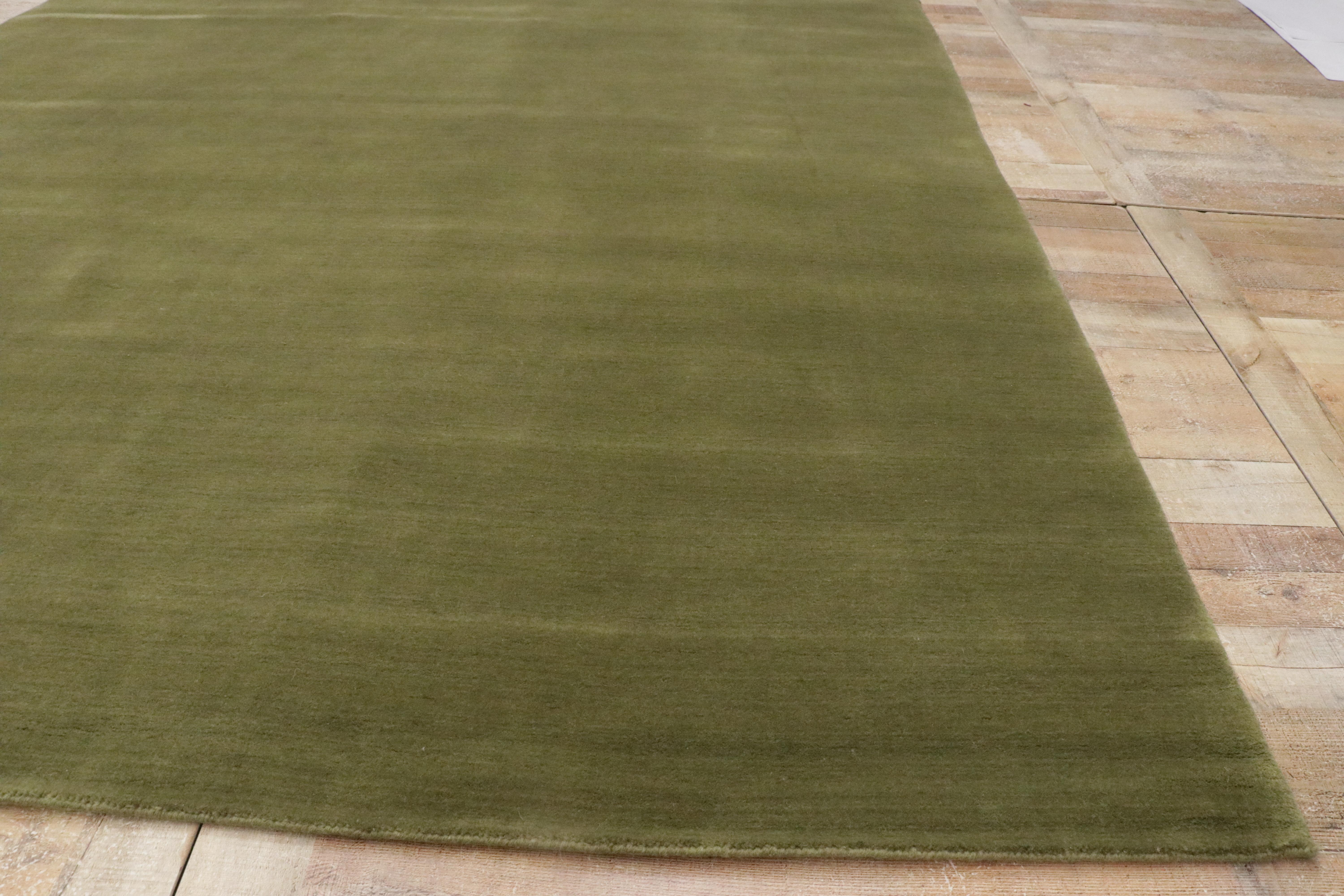 New Moss-Olive Green Tappeto di lana biofilico contemporaneo in vendita 3