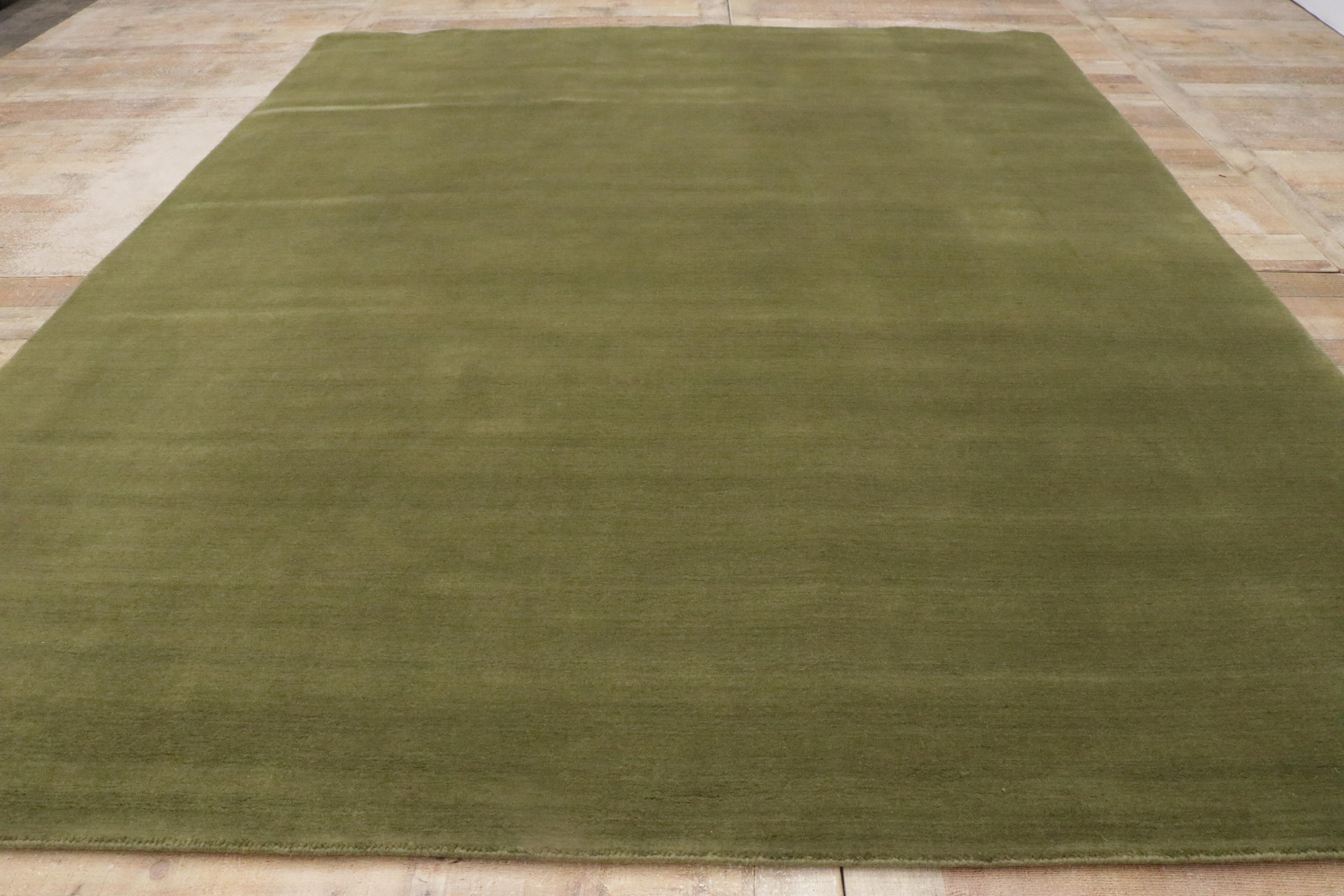 New Moss-Olive Green Tappeto di lana biofilico contemporaneo in vendita 4