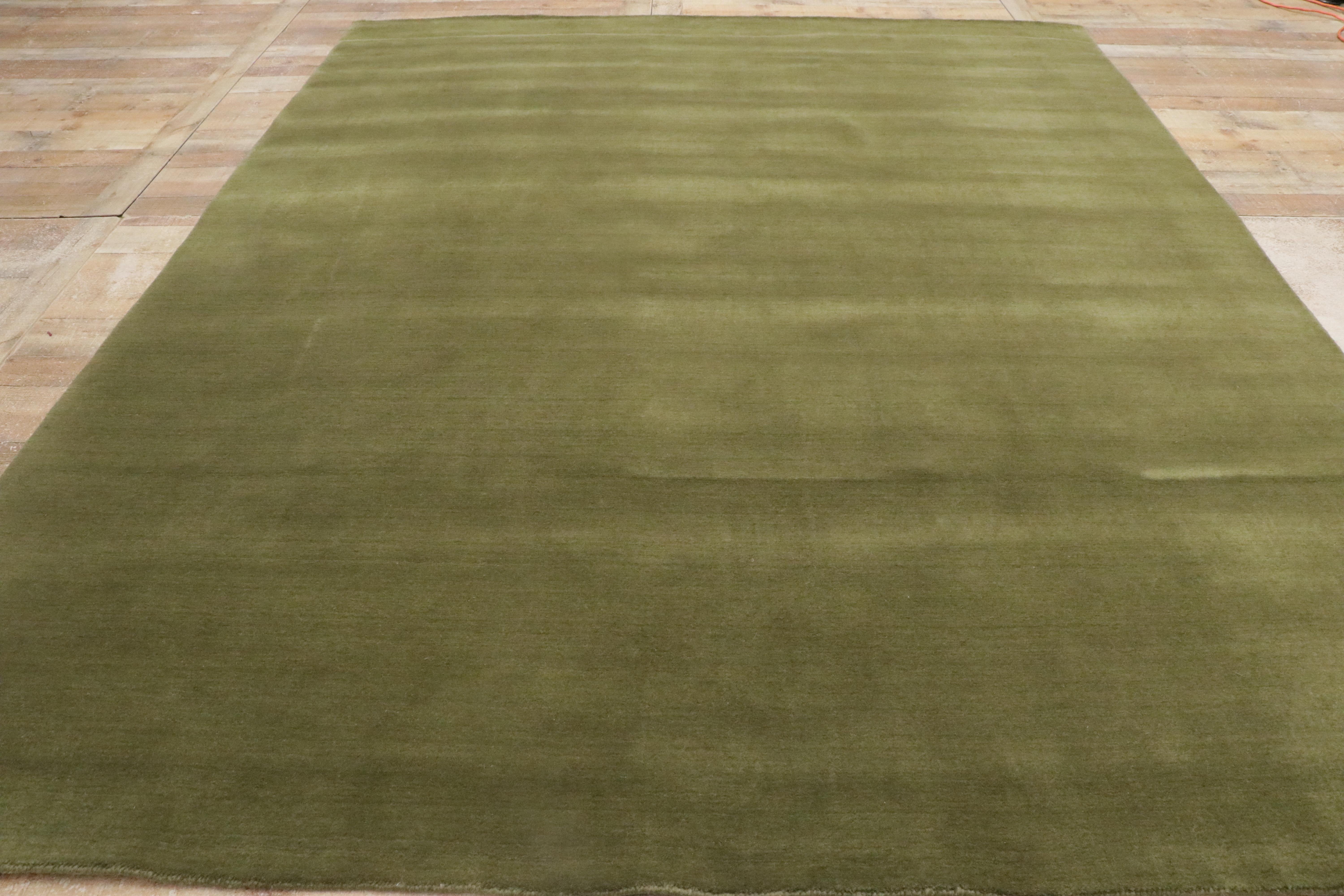 New Moss-Olive Green Tappeto di lana biofilico contemporaneo in vendita 6