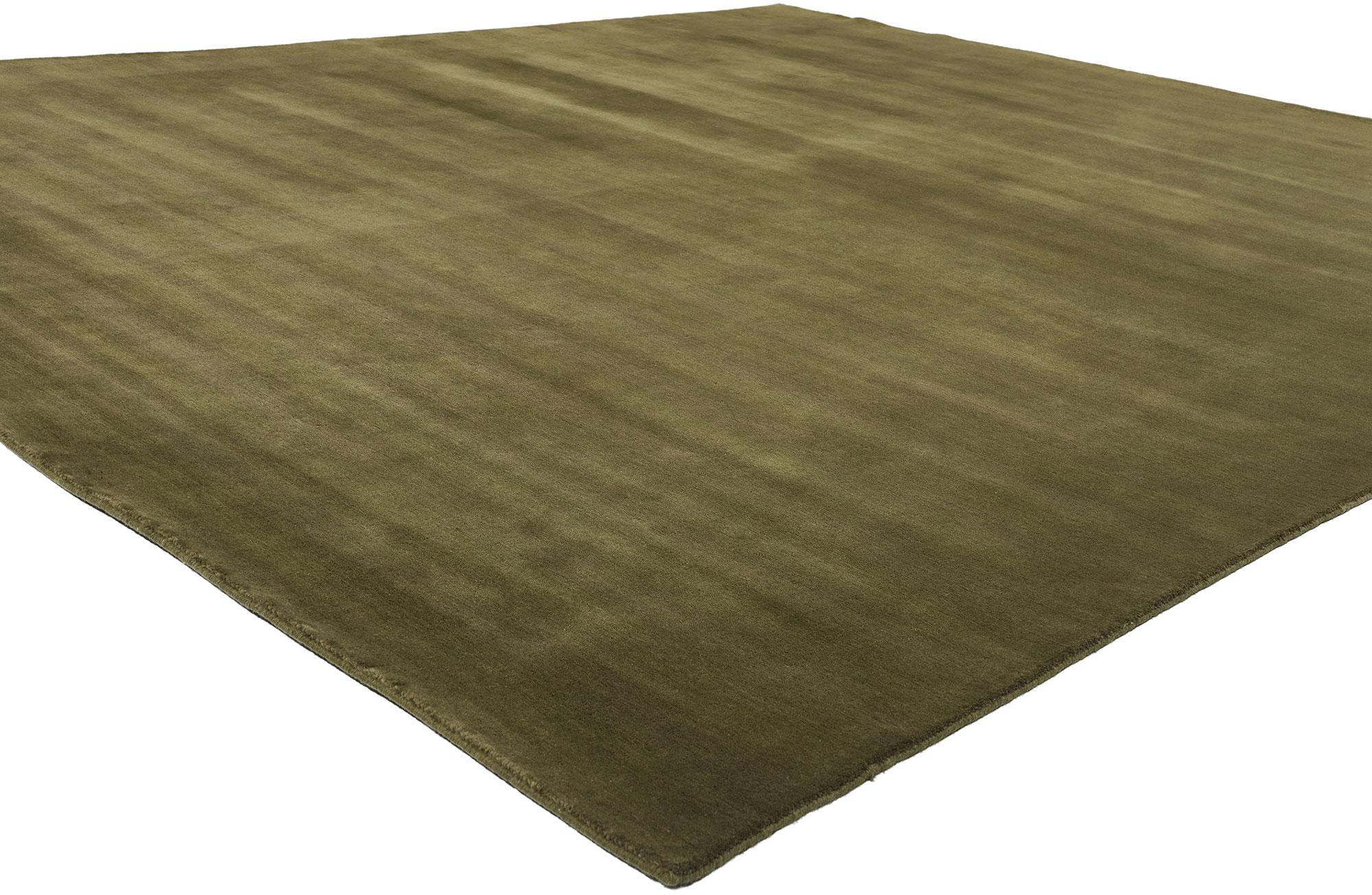 31149 Nuovo Tappeto Moderno Solido Greene & Greene, 10'00 x 12'00. Questo tappeto solido Greene & Greene Modern Area Rug sposa perfettamente il design biofilo con un'estetica sofisticata e terrena. Realizzato a mano con dettagli squisiti, il suo