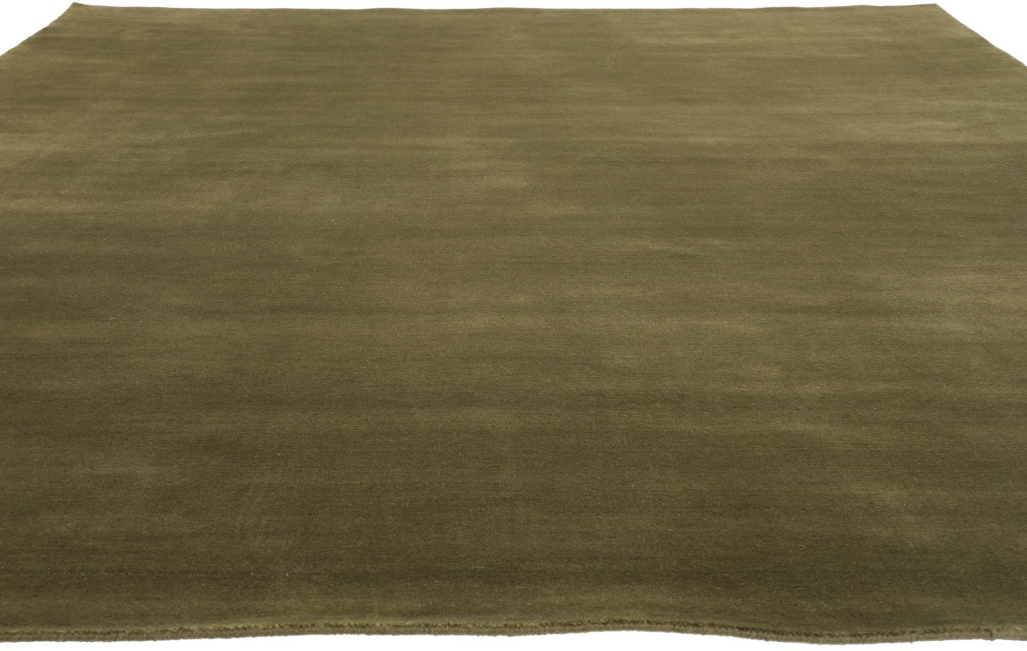 Moderne New Moss-Olive Green Contemporary Biophilic Wool Rug (tapis de laine biophilique contemporain) en vente