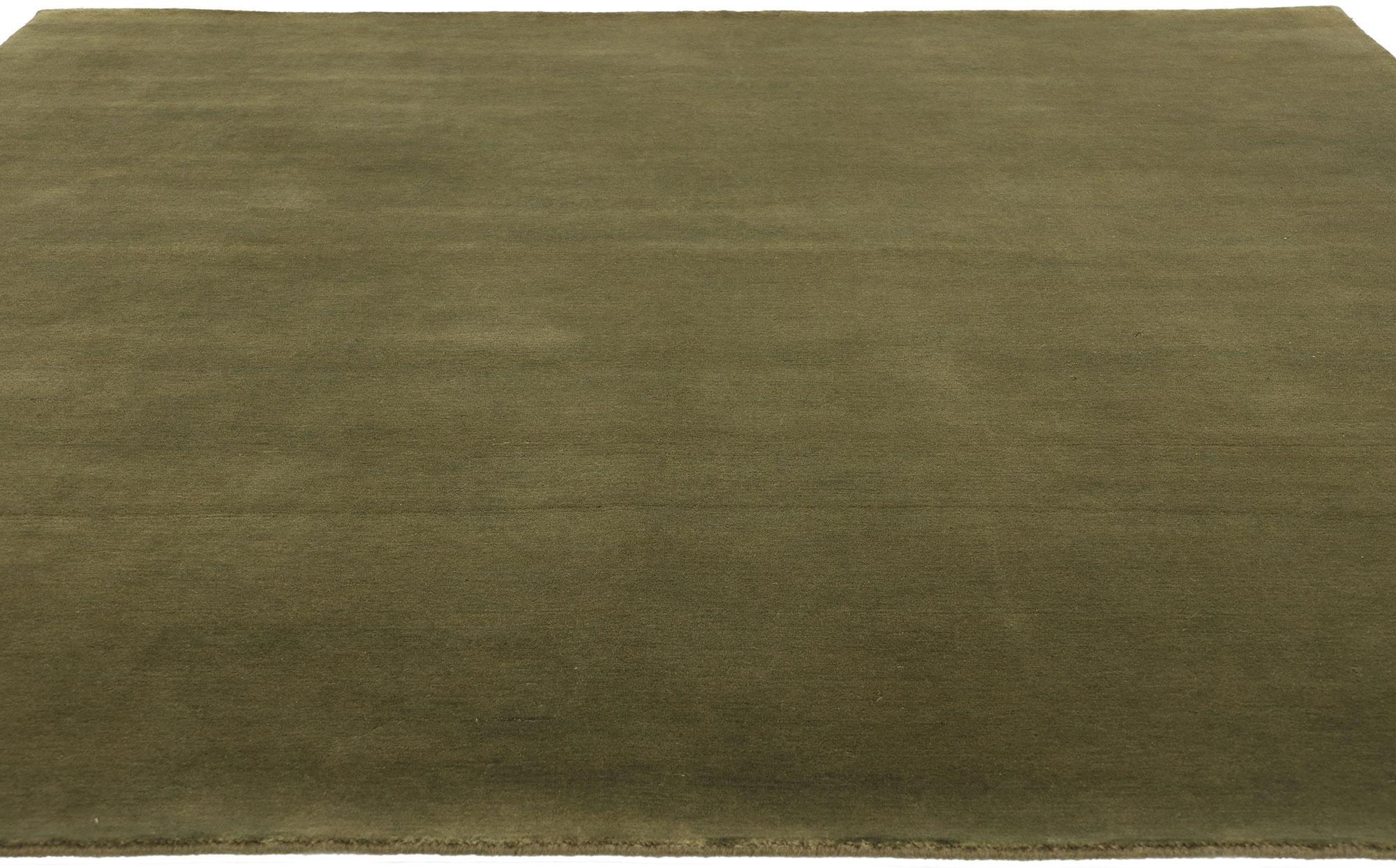 Moderne New Moss-Olive Green Contemporary Biophilic Wool Rug (tapis de laine biophilique contemporain) en vente