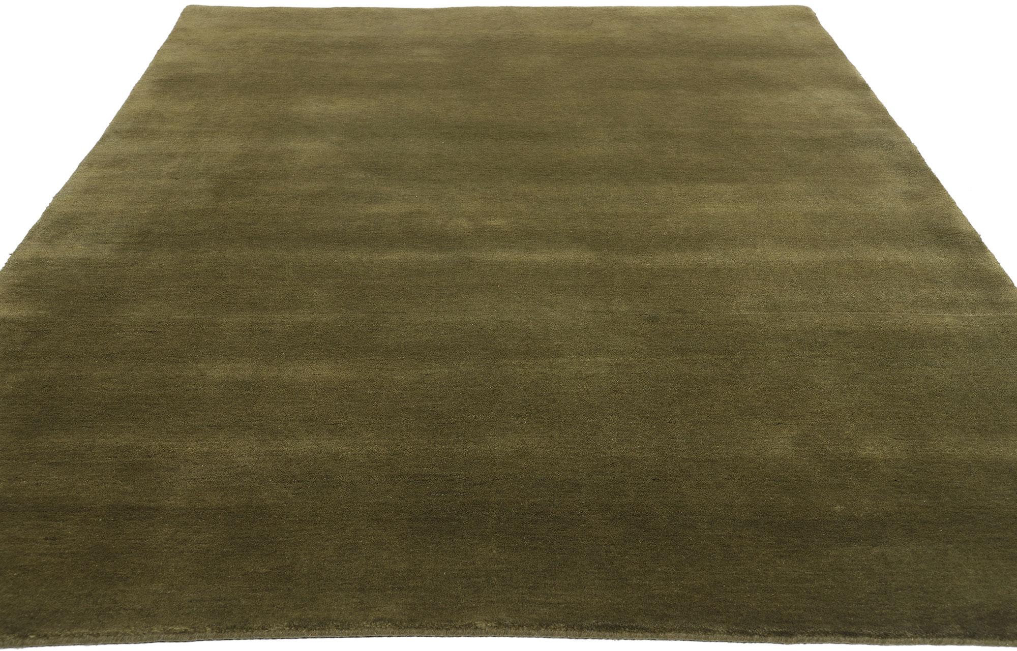 Neuer Moos-Olivgrüner Contemporary Biophilic Wool Rug (Moderne) im Angebot