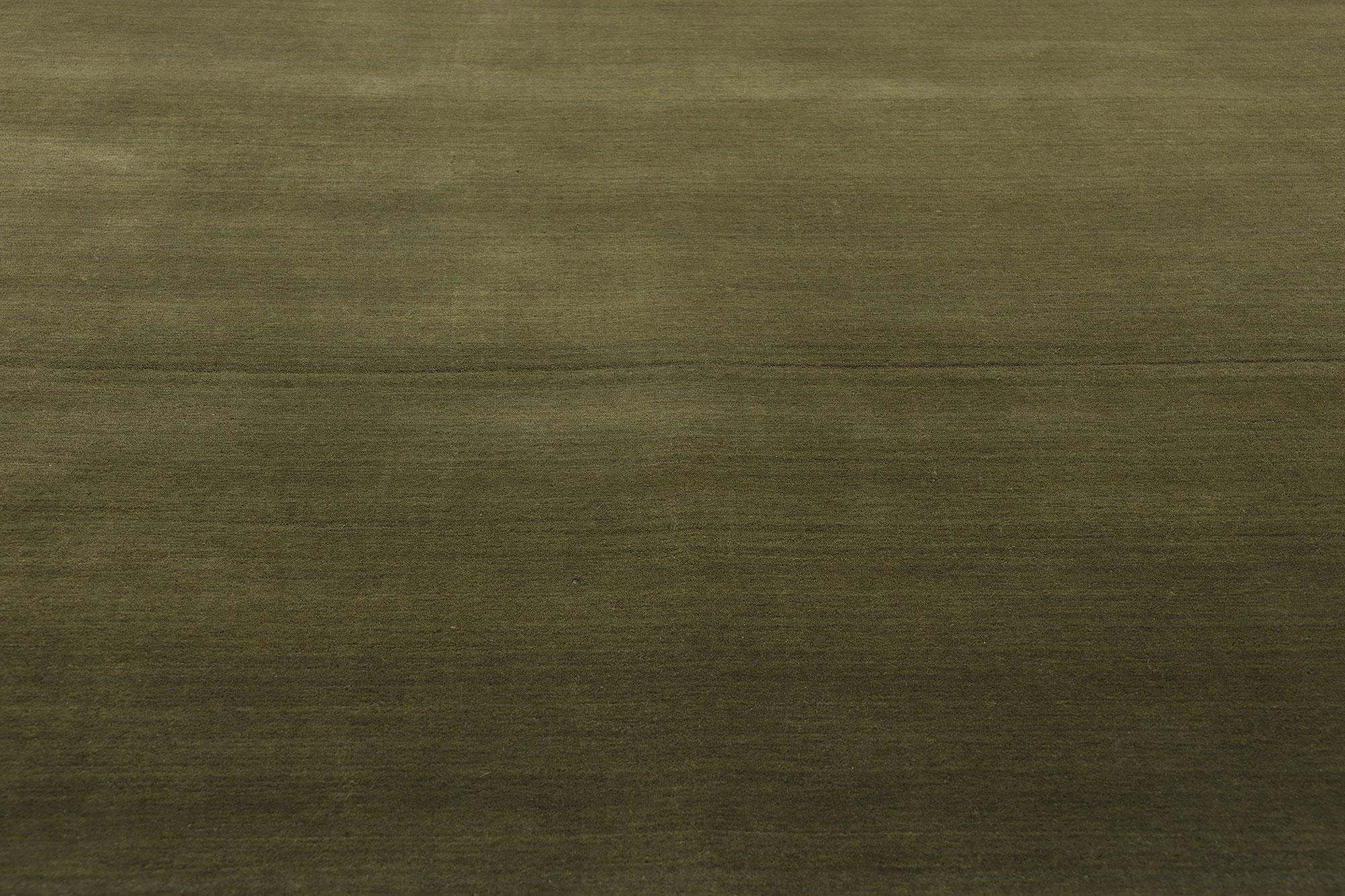 Noué à la main New Moss-Olive Green Contemporary Biophilic Wool Rug (tapis de laine biophilique contemporain) en vente