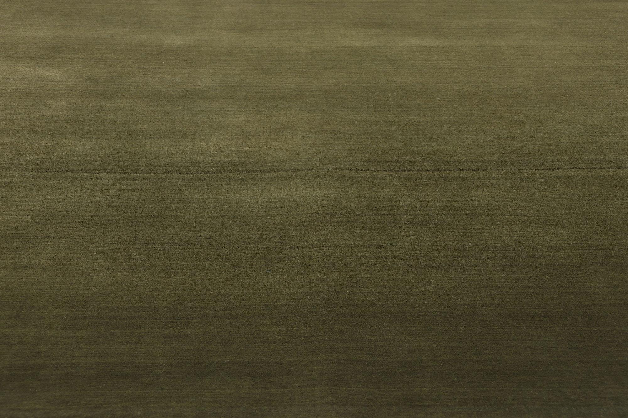 Hand-Knotted New Moss-Olive Green Contemporary Biophilic Wool Rug For Sale