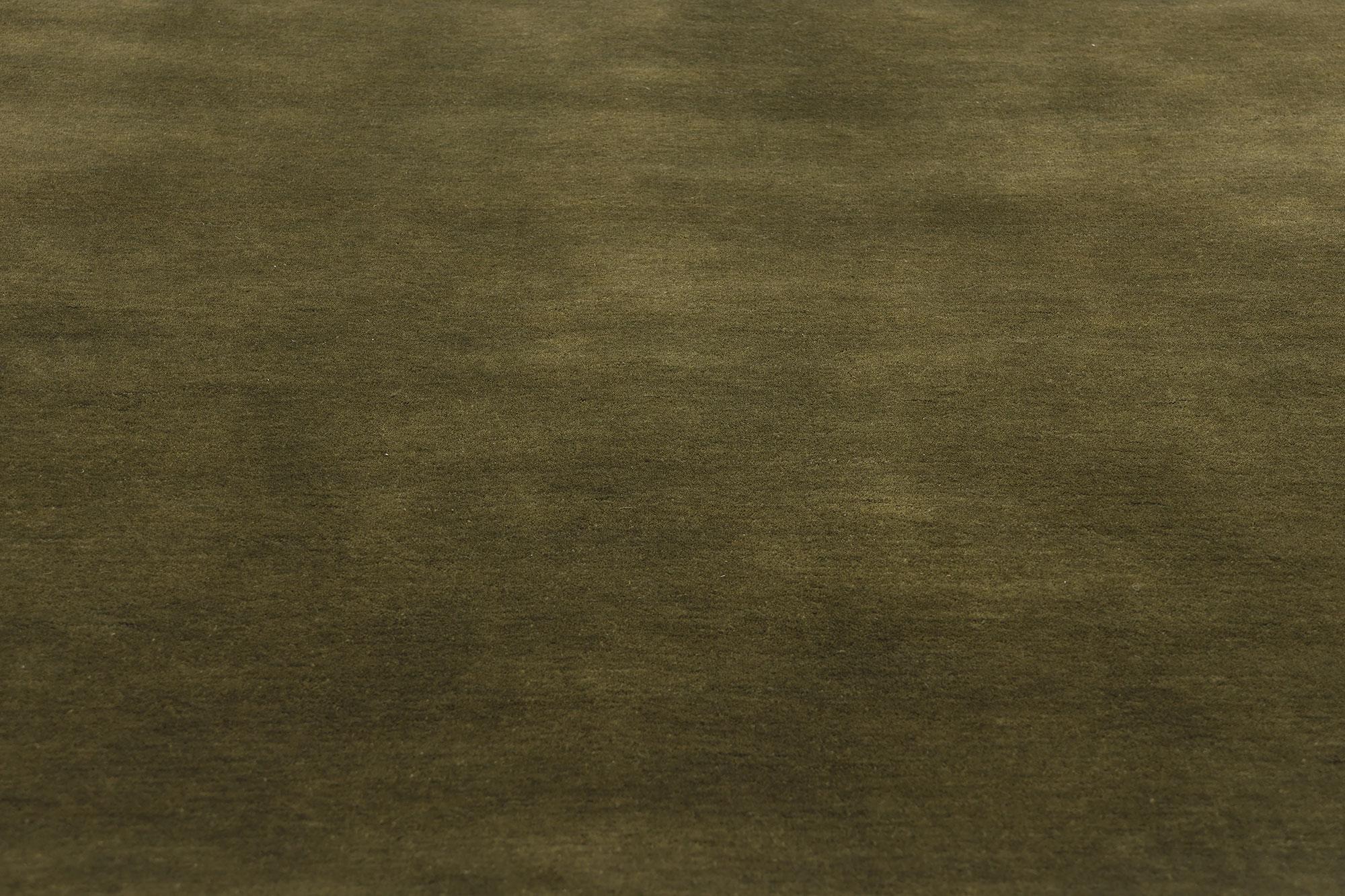 Hand-Knotted New Moss-Olive Green Contemporary Biophilic Wool Rug For Sale