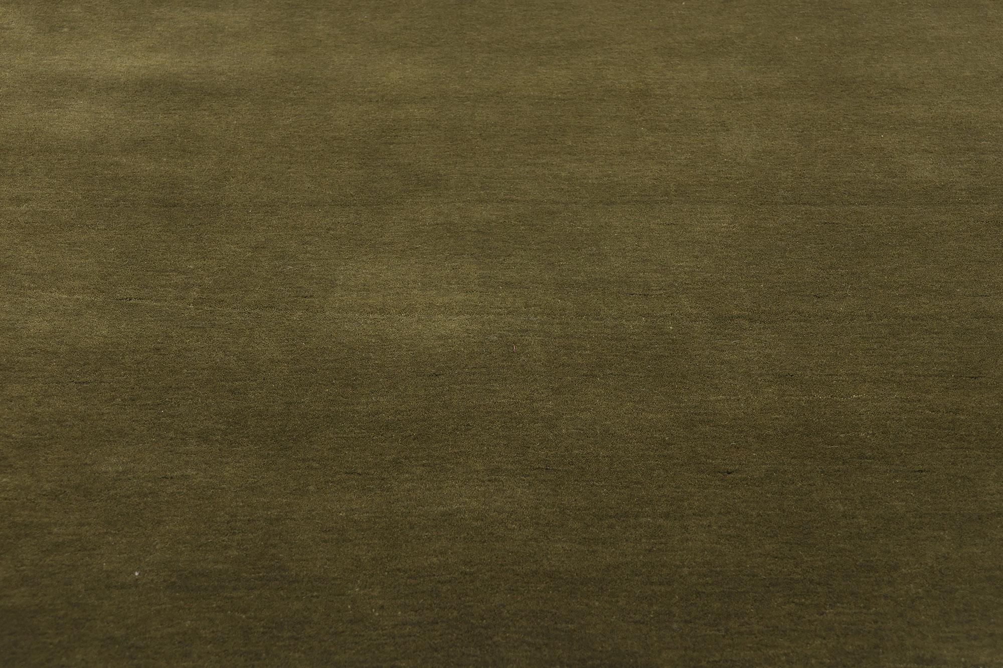 Neuer Moos-Olivgrüner Contemporary Biophilic Wool Rug (Handgeknüpft) im Angebot