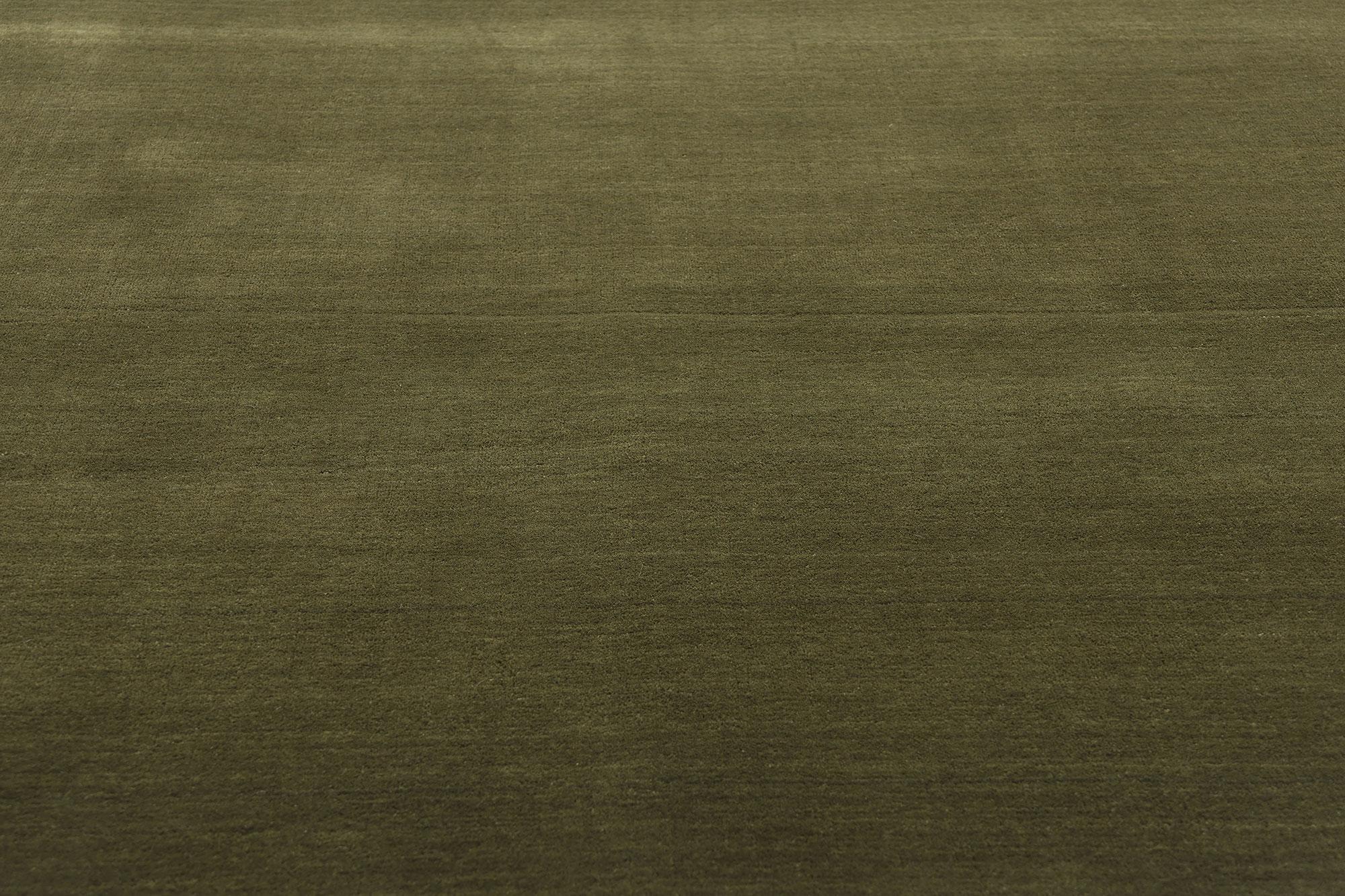 Hand-Knotted New Moss-Olive Green Contemporary Biophilic Wool Rug For Sale