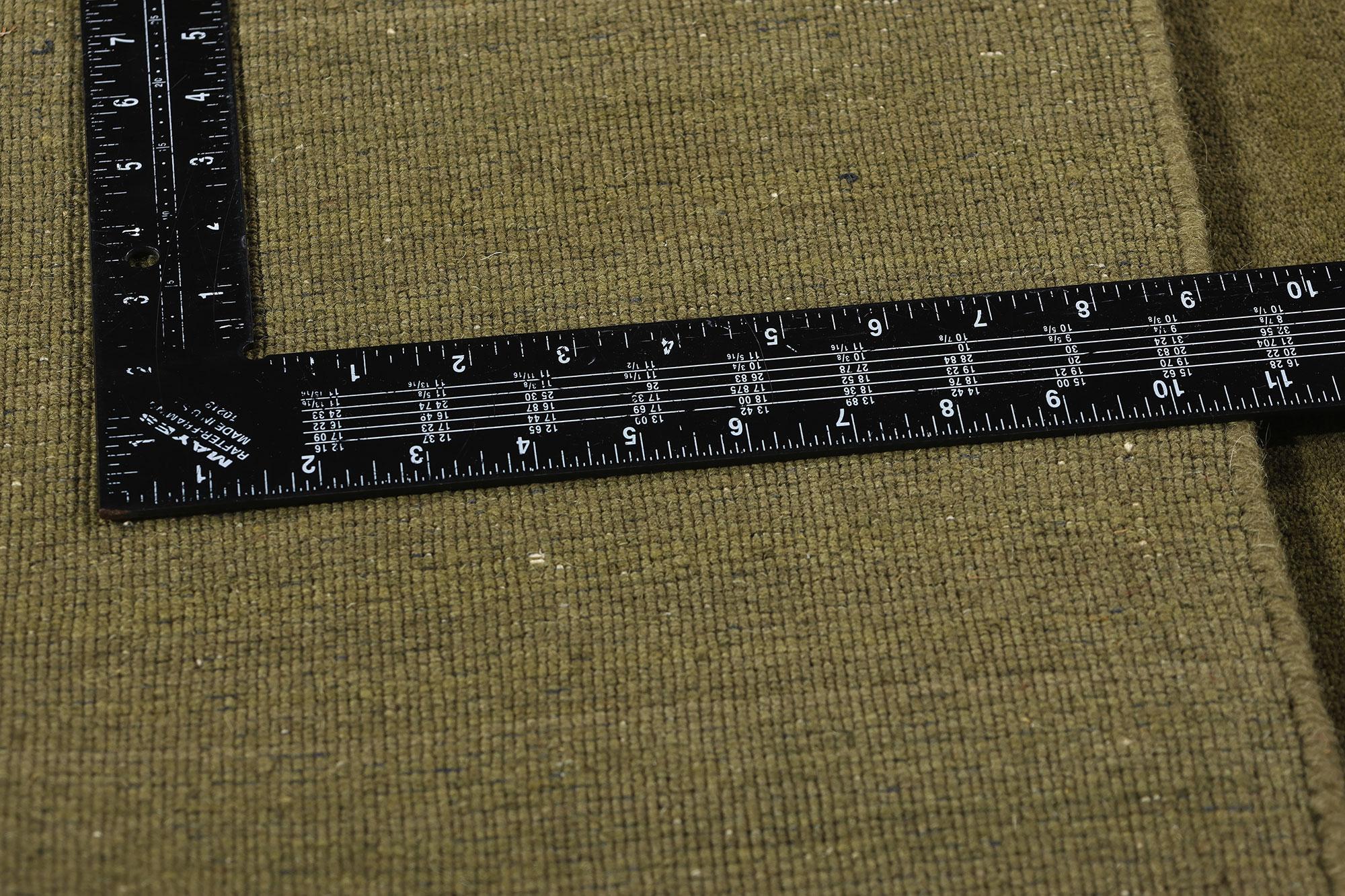 New Moss-Olive Green Contemporary Biophilic Wool Rug, 09'01 x 11'08 In New Condition For Sale In Dallas, TX