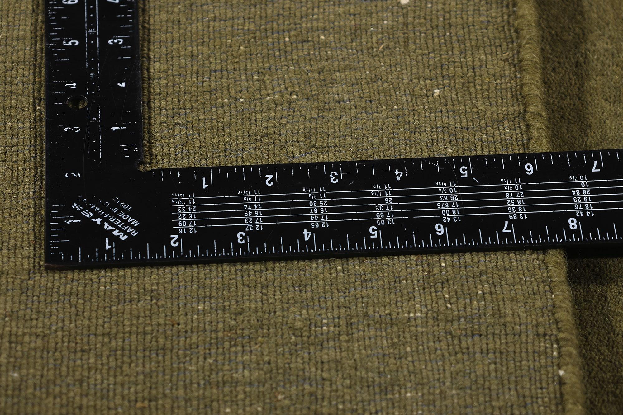 New Moss-Olive Green Contemporary Biophilic Wool Rug In New Condition For Sale In Dallas, TX