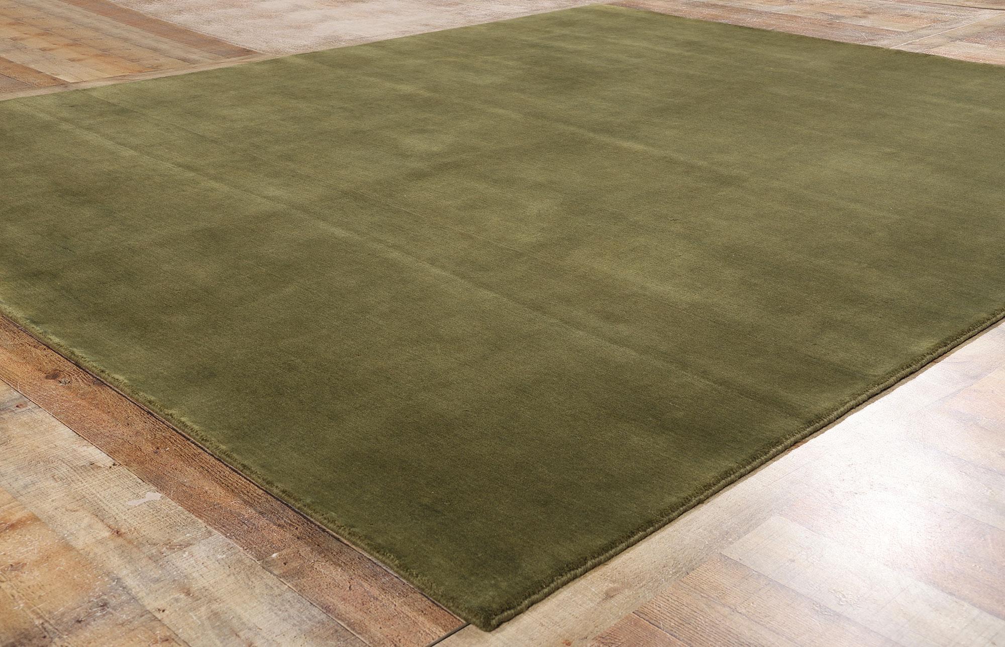 XXIe siècle et contemporain New Moss-Olive Green Contemporary Biophilic Wool Rug (tapis de laine biophilique contemporain) en vente