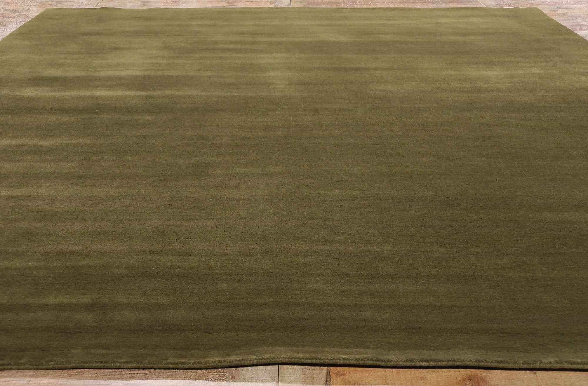 Lana New Moss-Olive Green Tappeto di lana biofilico contemporaneo in vendita