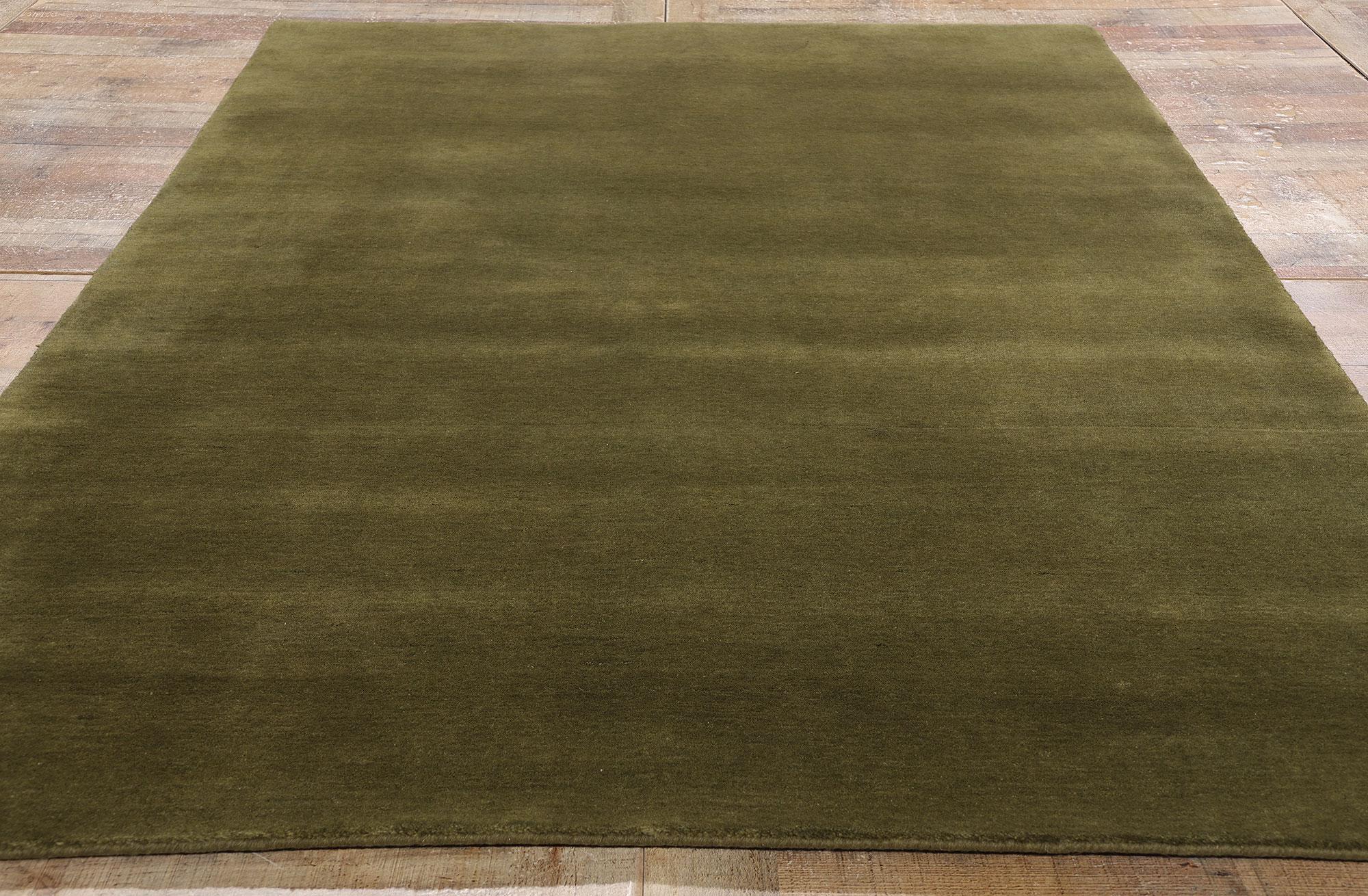 Neuer Moos-Olivgrüner Contemporary Biophilic Wool Rug (Wolle) im Angebot