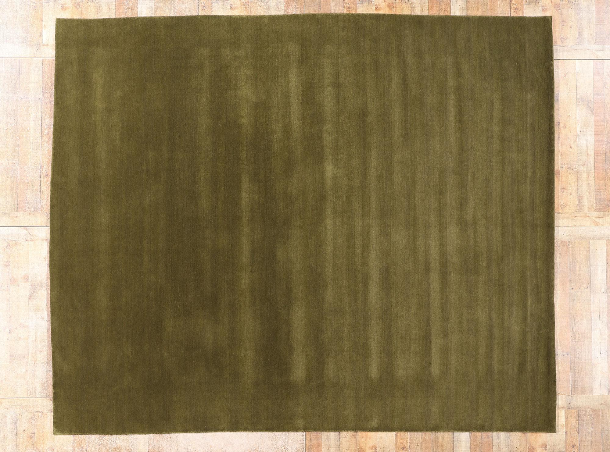 New Moss-Olive Green Tappeto di lana biofilico contemporaneo in vendita 1
