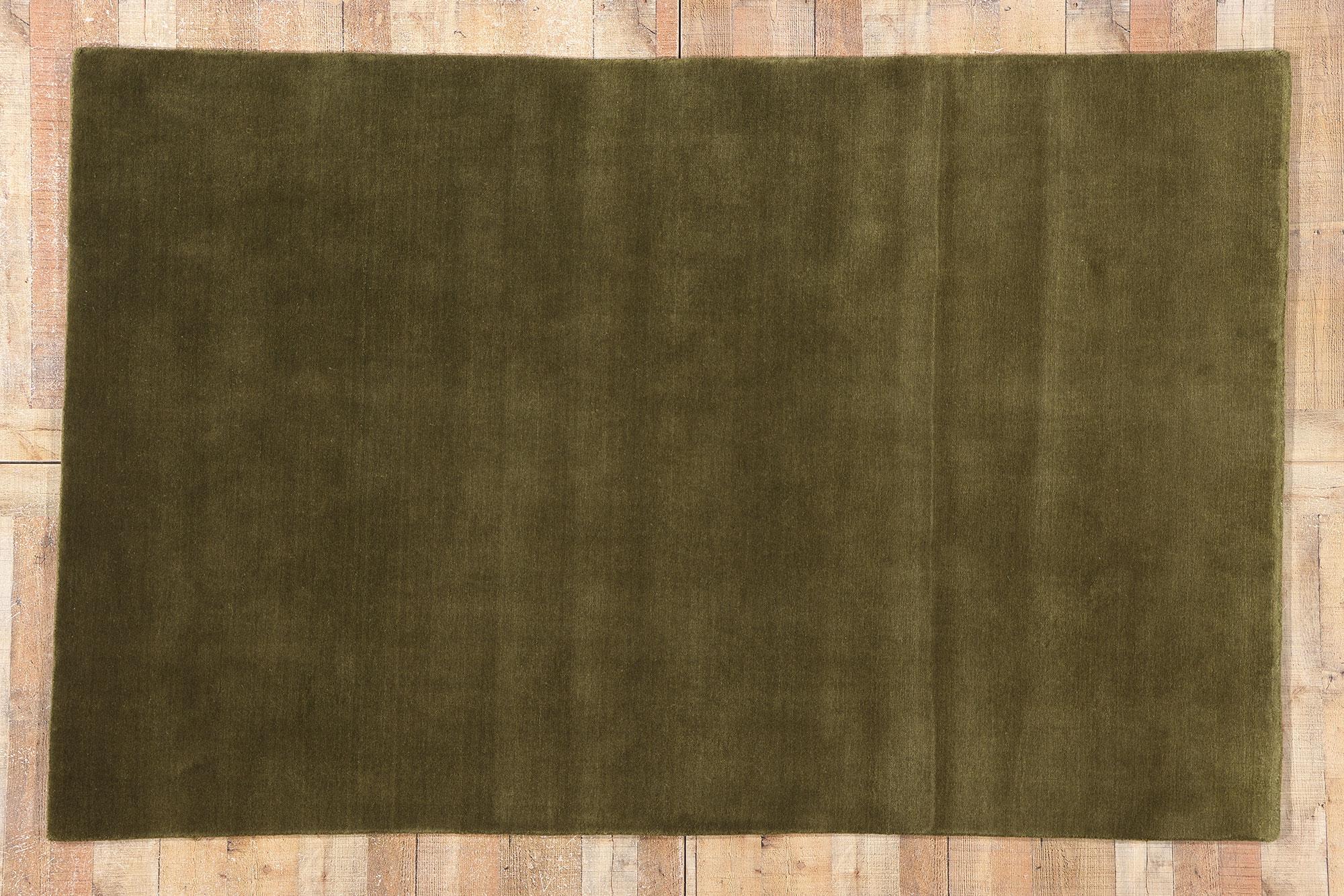 New Moss-Olive Green Tappeto di lana biofilico contemporaneo in vendita 1