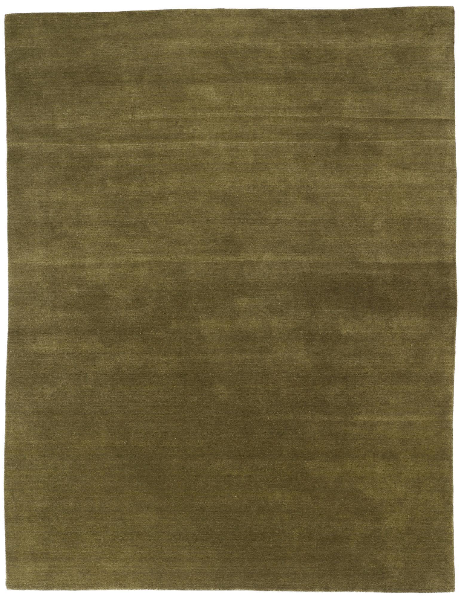 New Moss-Olive Green Contemporary Biophilic Wool Rug, 09'01 x 11'08 For Sale