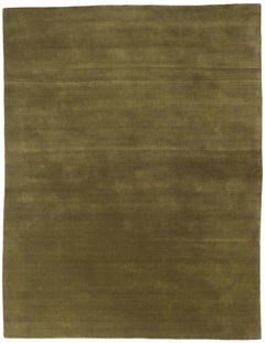 New Moss-Olive Green Tappeto contemporaneo in lana biofilica, 09'01 x 11'08
