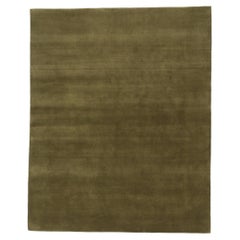 New Moss-Olive Green Tappeto di lana biofilico contemporaneo