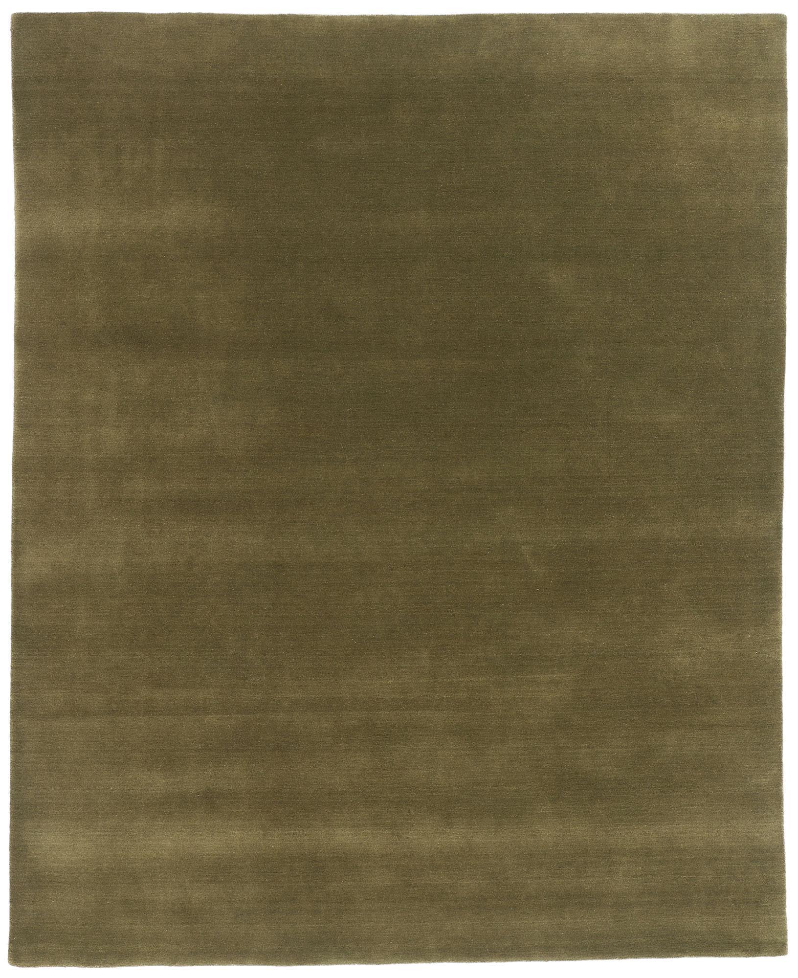 Neuer Moos-Olivgrüner Contemporary Biophilic Wool Rug