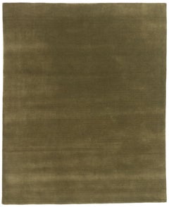 New Moss-Olive Green Contemporary Biophilic Wool Rug (tapis de laine biophilique contemporain)