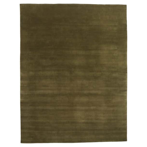 New Moss-Olive Green Contemporary Biophilic Wool Rug For Sale at 1stDibs