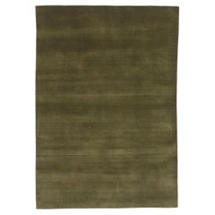 New Moss-Olive Green Contemporary Biophilic Wool Rug (tapis de laine biophilique contemporain)