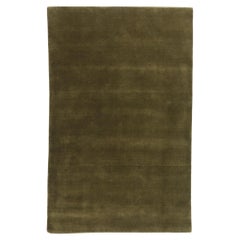 New Moss-Olive Green Tappeto di lana biofilico contemporaneo