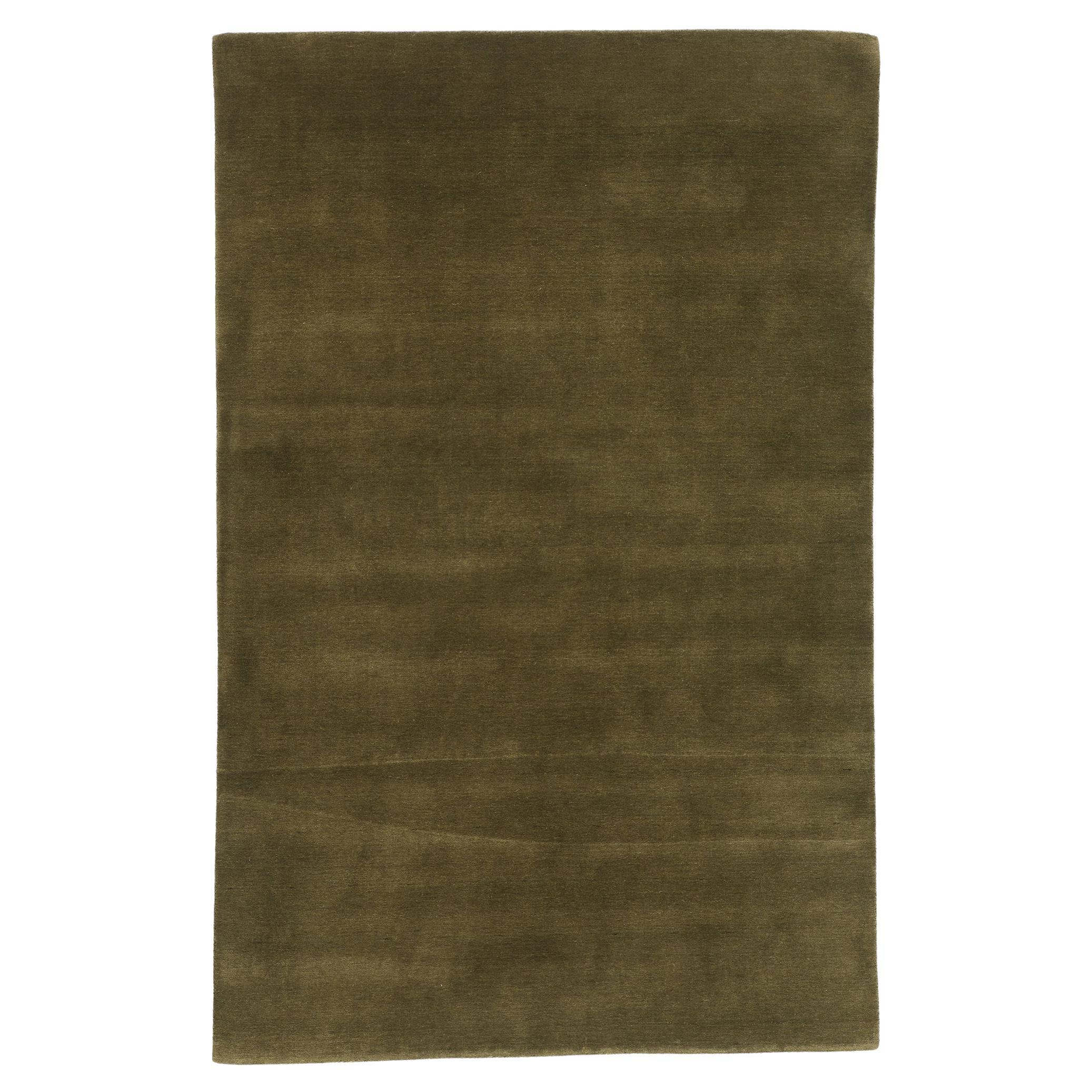 Nueva Alfombra Contemporánea de Lana Biofílica Verde Oliva Musgo