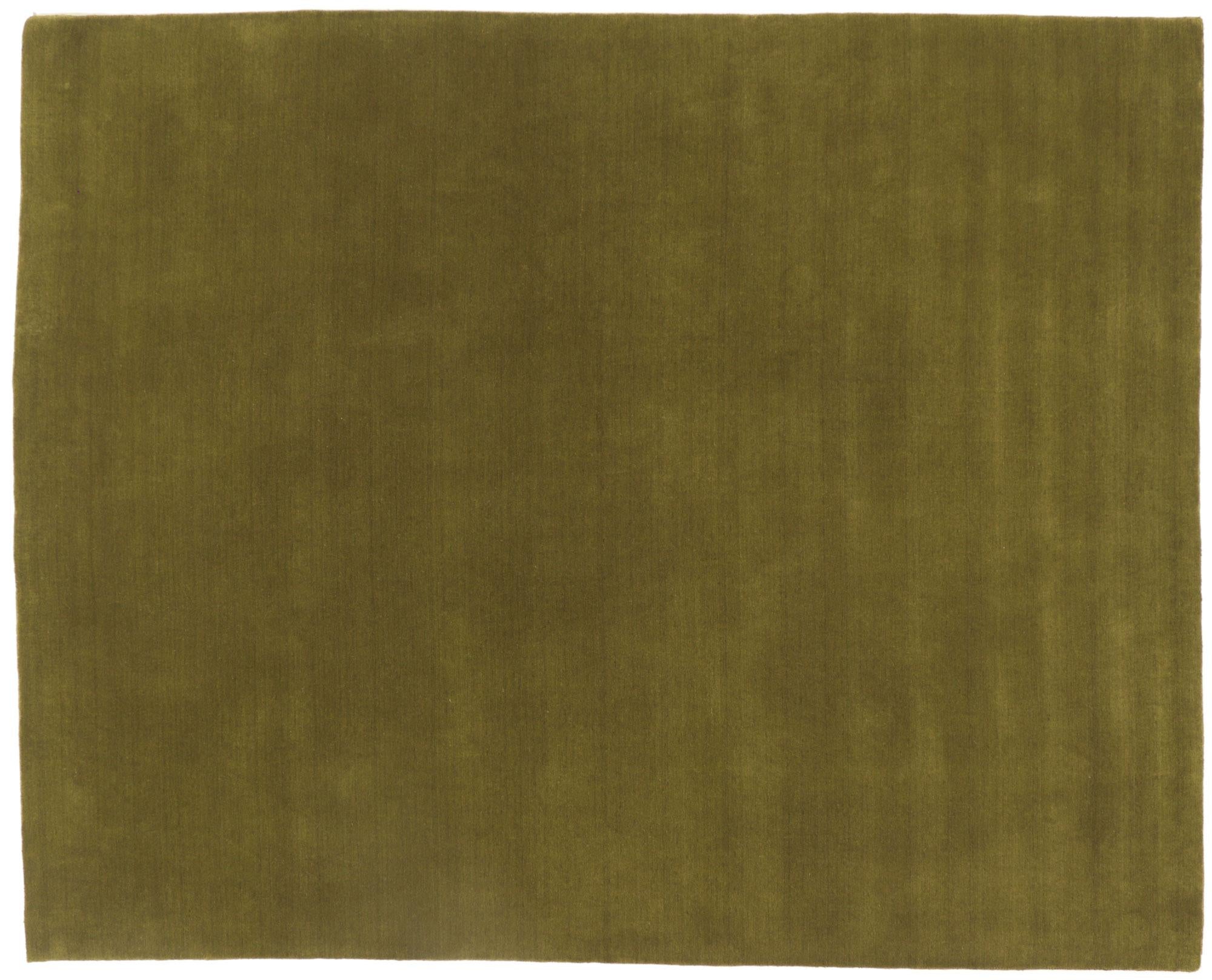 New Moss-Olive Green Modern Rug with Biophilic Design Style For Sale 3