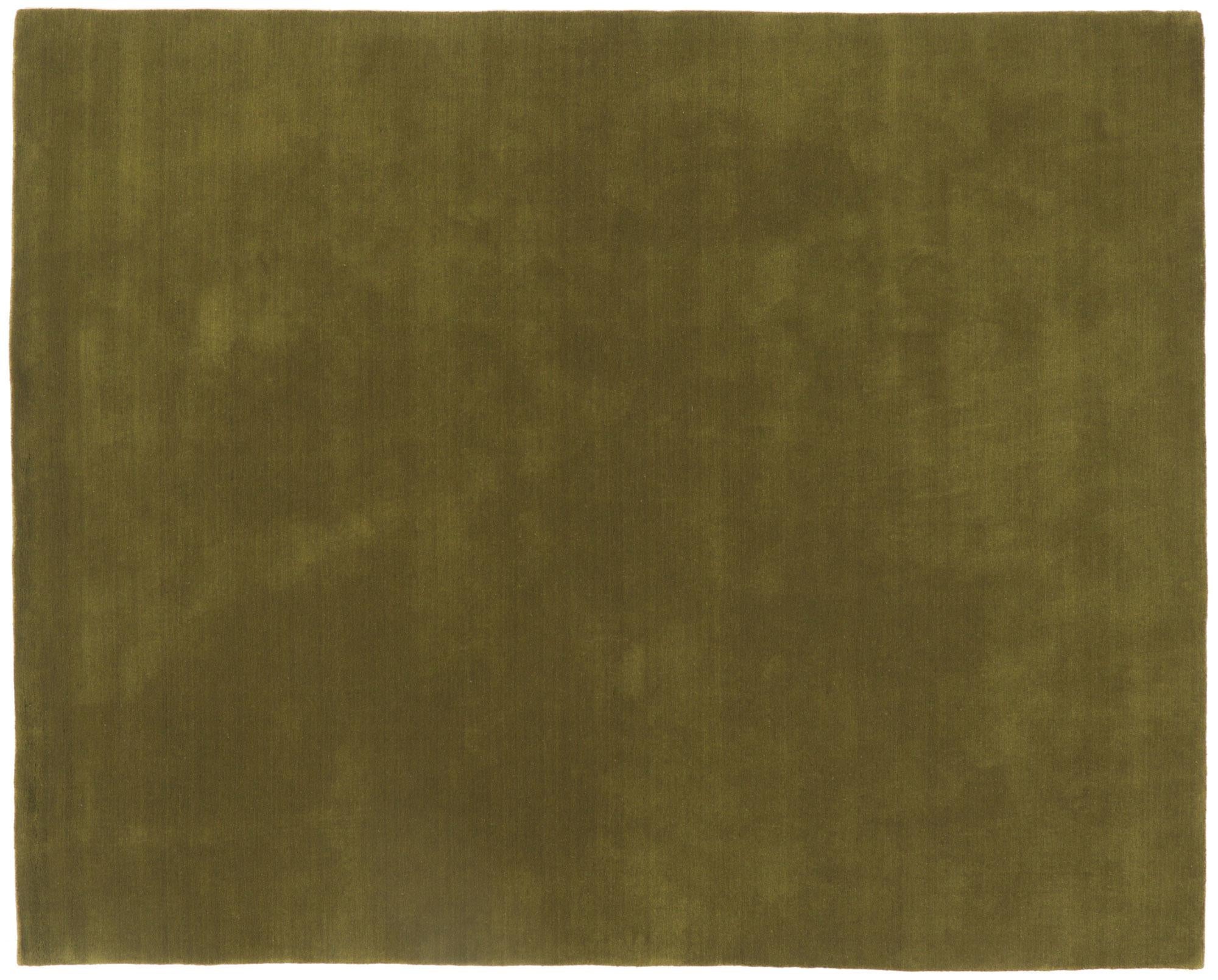 New Moss-Olive Green Modern Rug with Biophilic Design Style For Sale 3