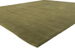 New Moss-Olive Green Modern Rug with Biophilic Design Style