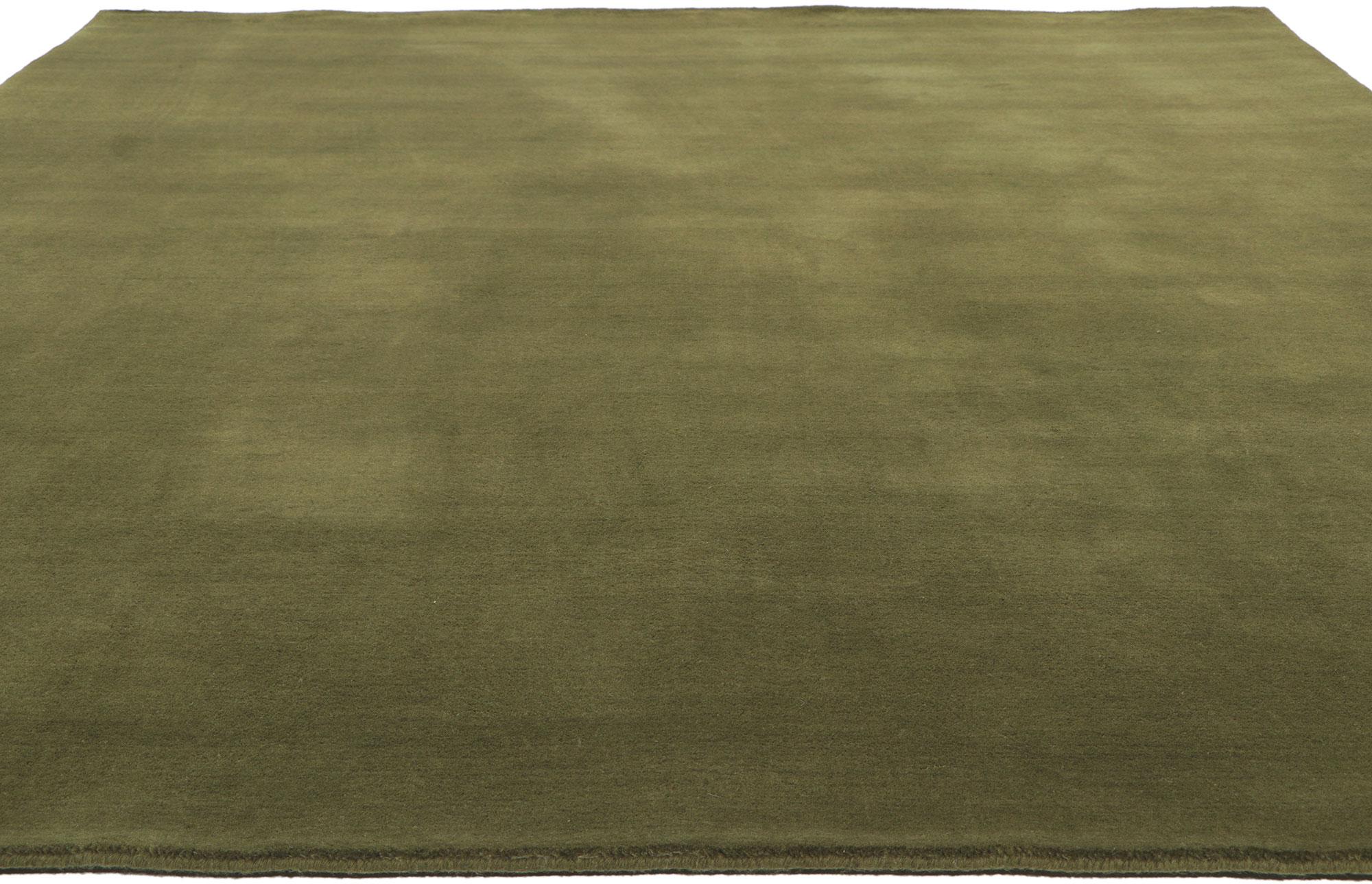 Moderner Moss-Olive-Grün-Teppich mit biophilem Design im Zustand „Neu“ im Angebot in Dallas, TX