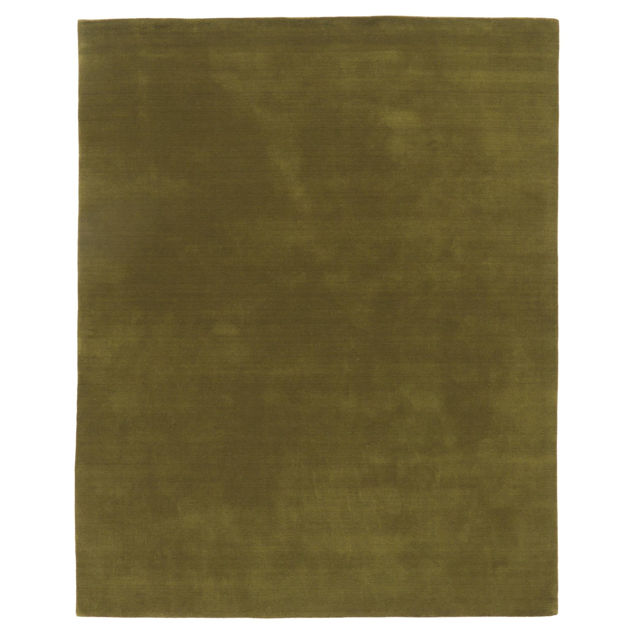 New Moss-Olive Green Modern Rug with Biophilic Design Style For Sale