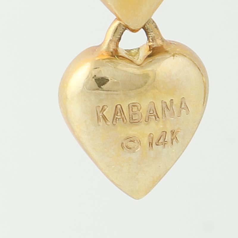 Mother of Pearl & Diamond Kabana Heart Earrings, 14 Karat Gold Round Cut .26ctw 1
